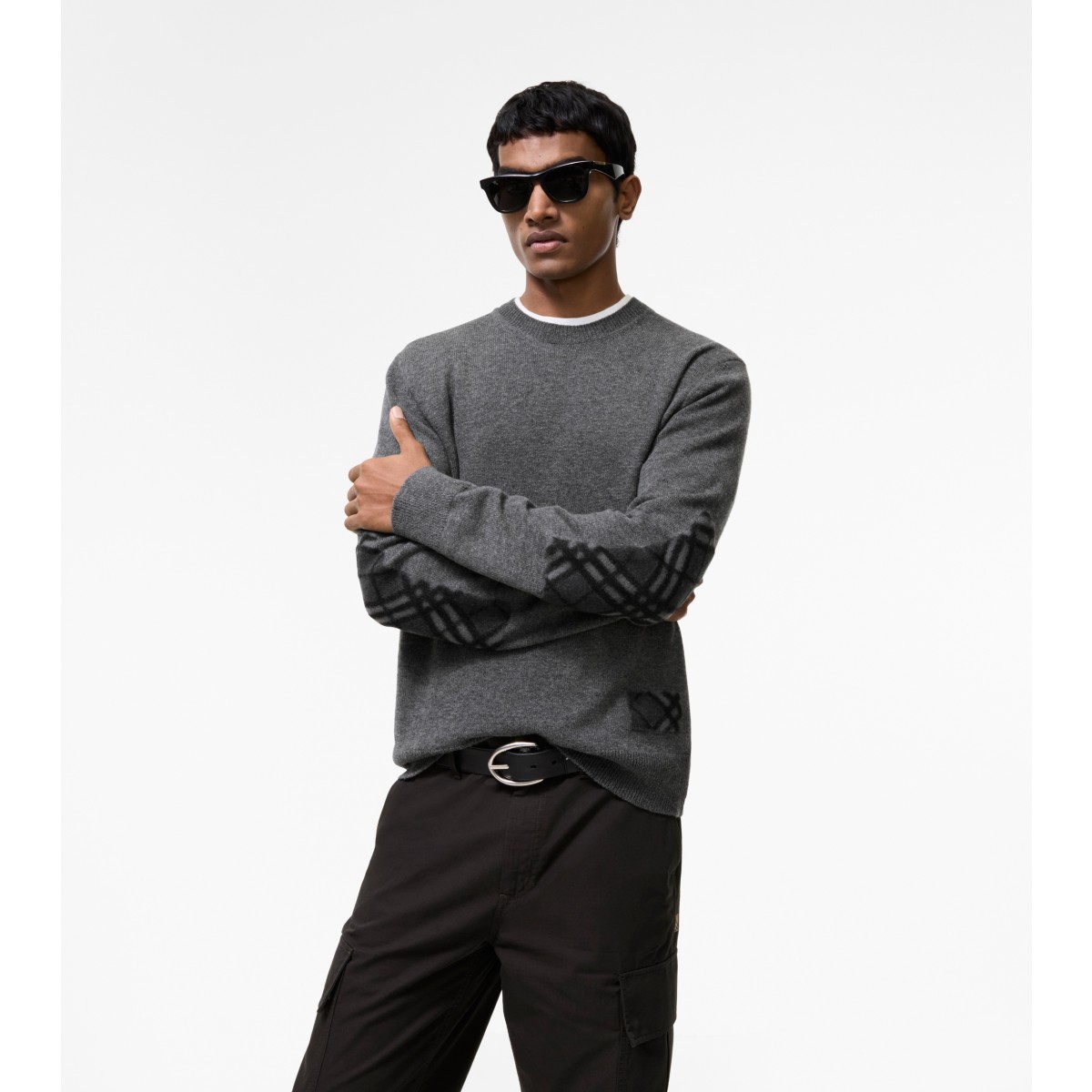  Check Patch Wool Sweater