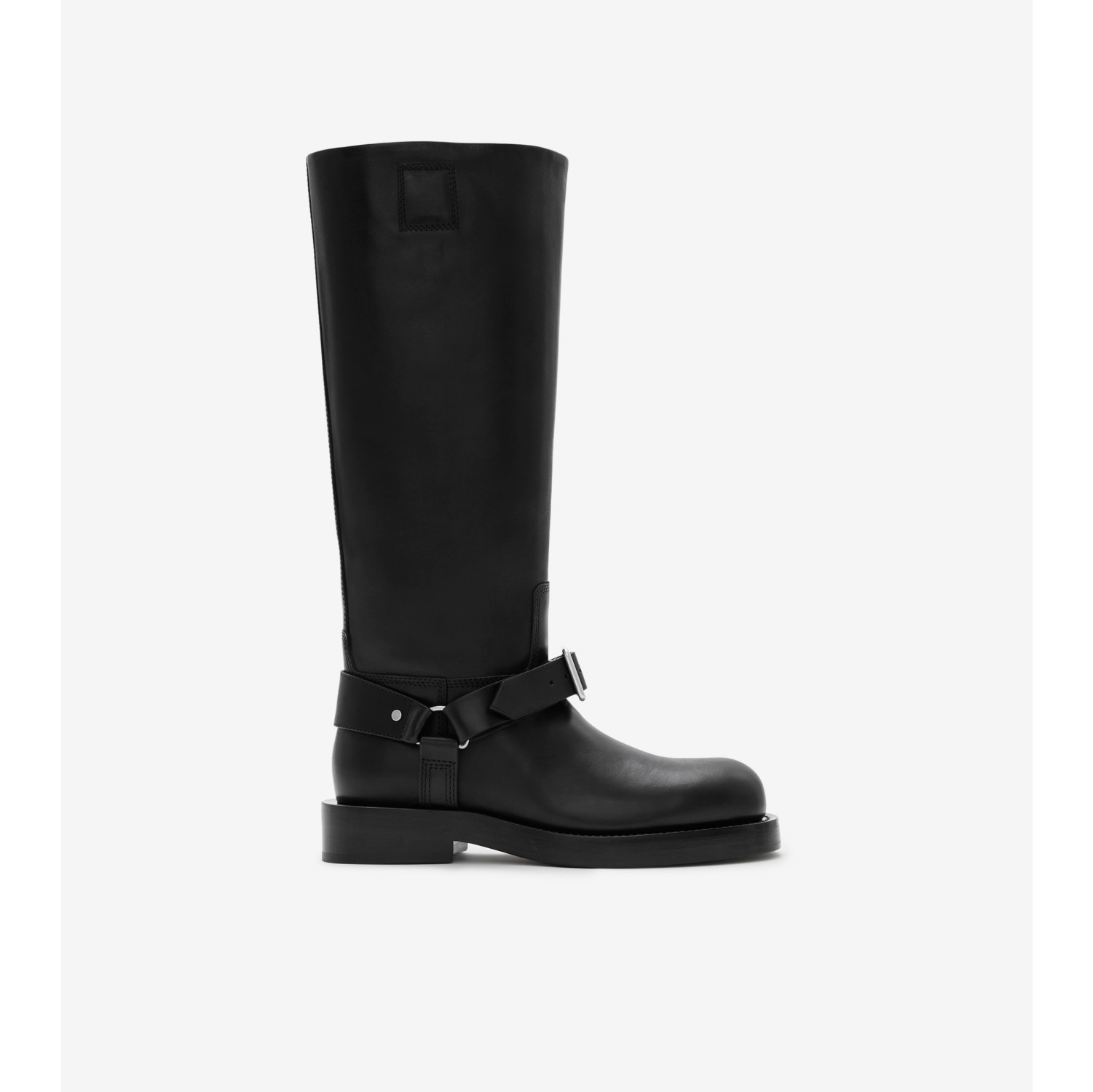 Leather Saddle Tall Boots in Black - Women | Burberry® Official