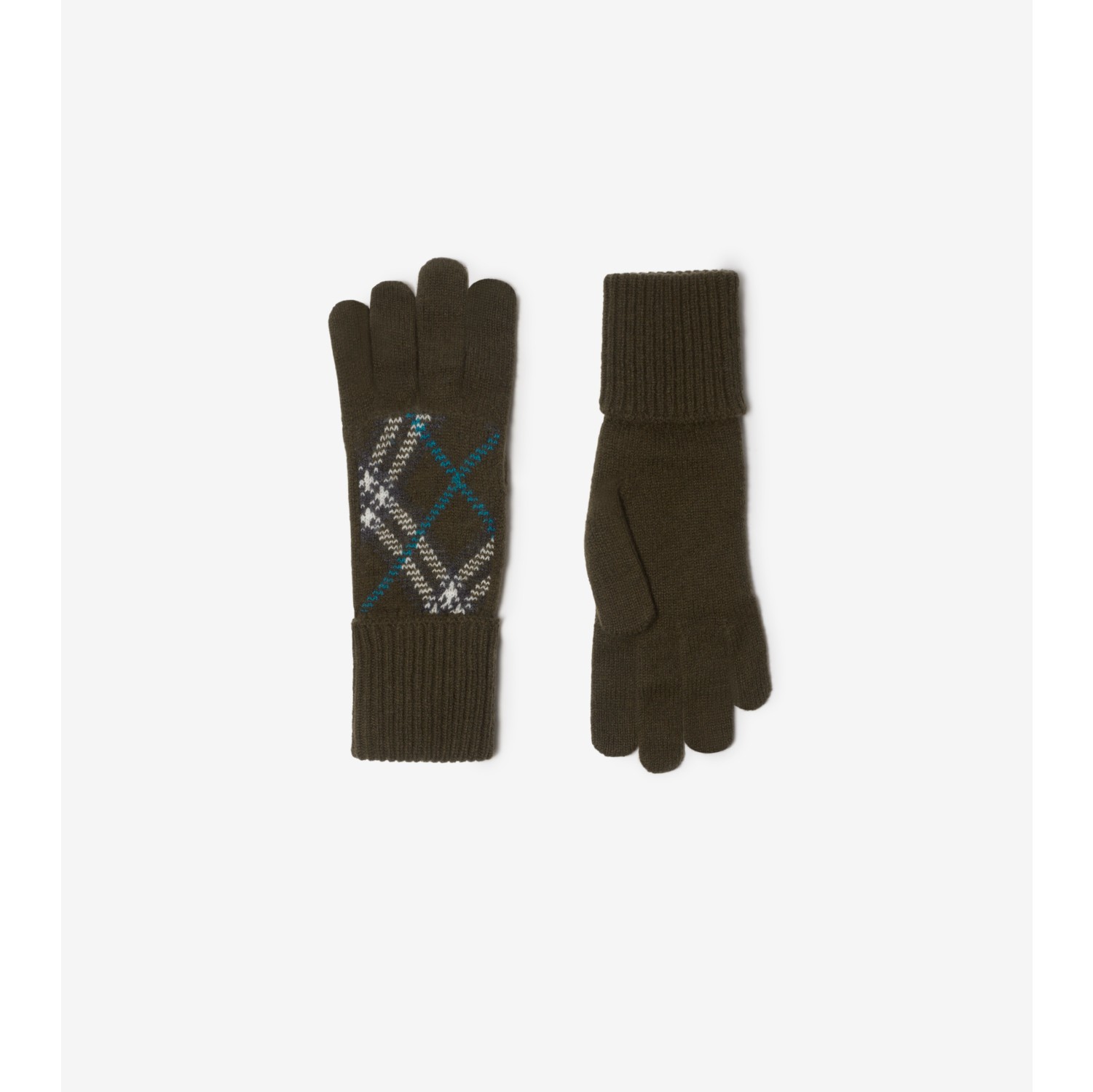 Check Cashmere Blend Gloves