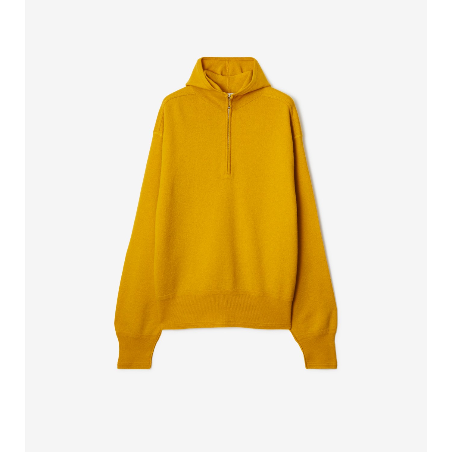 Wool Half zip Hoodie in Pear Men Burberry Official