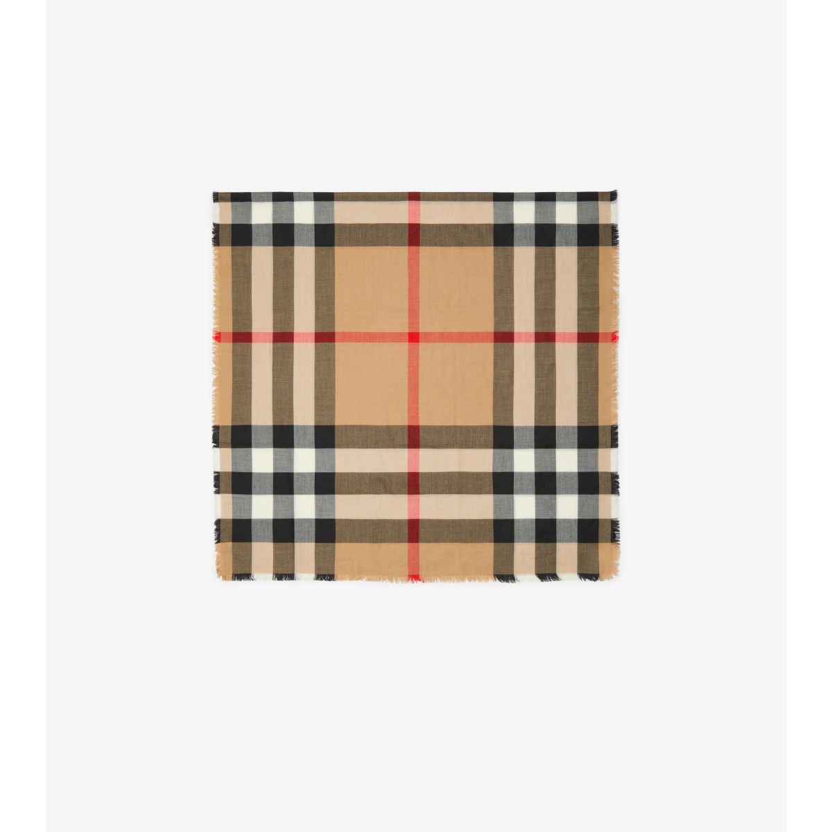 Shop Burberry Check Cashmere Silk Scarf In Archive Beige