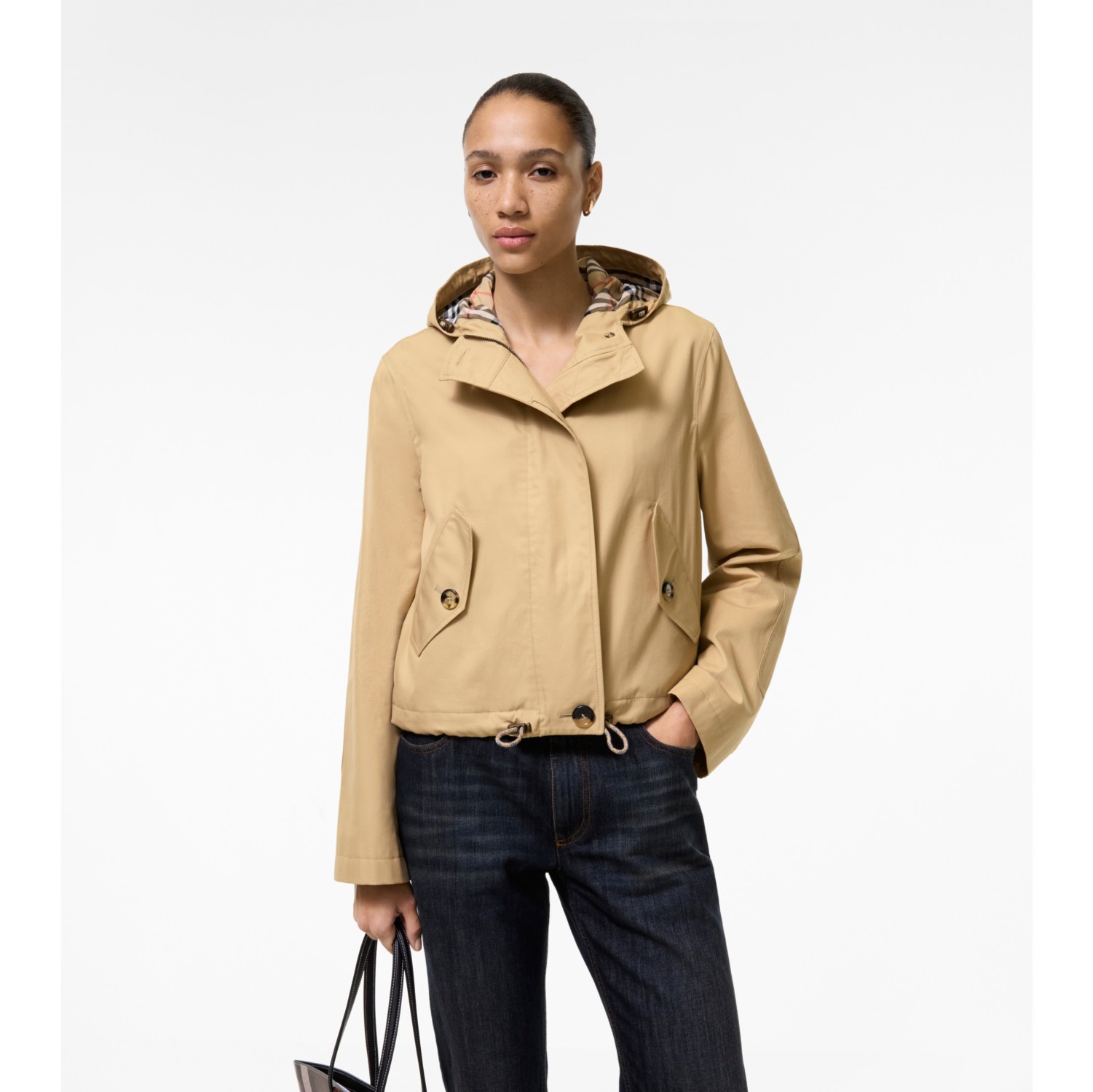 Short Gabardine Parka in Flax beige - Women | Burberry® Official