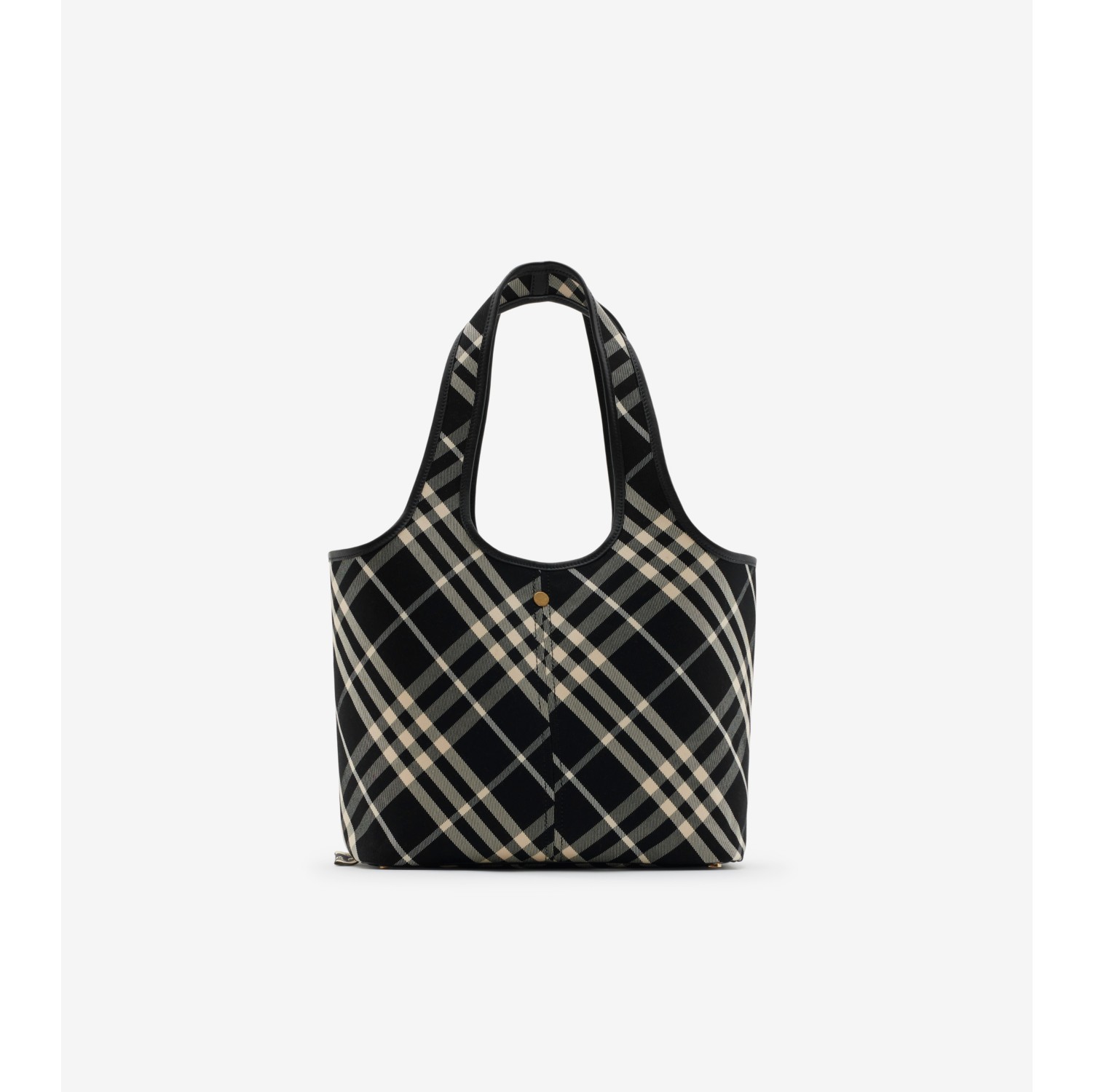 Small Check Tote in Black calico Women Burberry Official