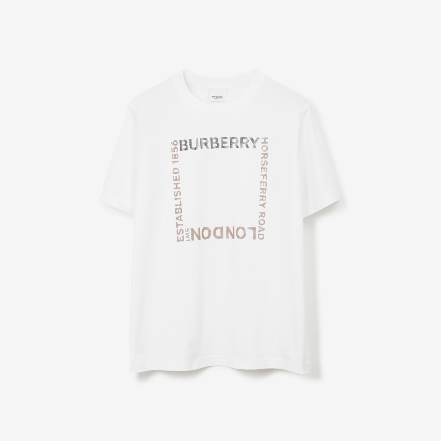 Camiseta en algodón con motivo Horseferry cuadrado (Blanco) - Mujer | Burberry® oficial
