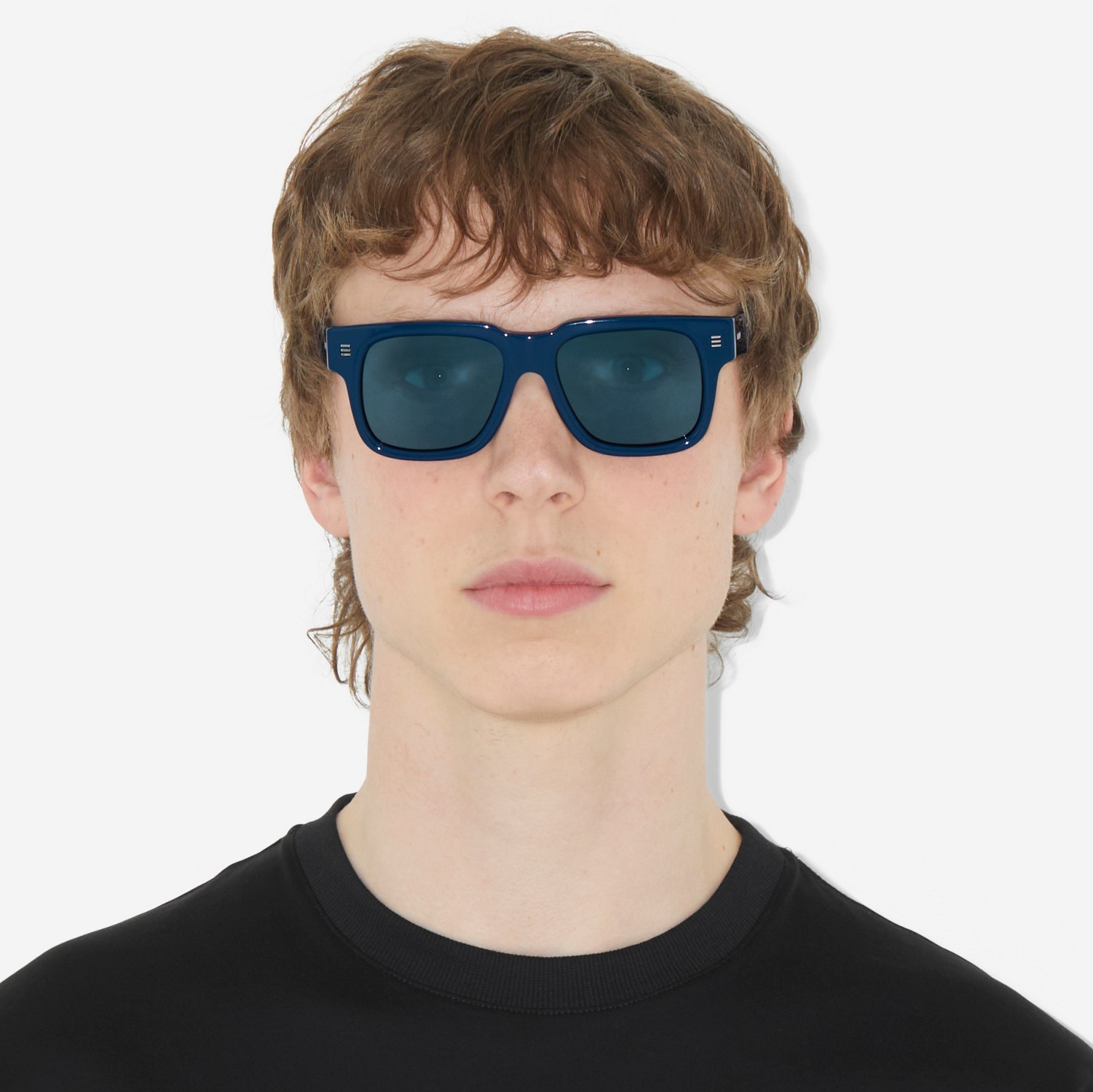 Square Frame Sunglasses in Deep Navy - Men | Burberry® Official