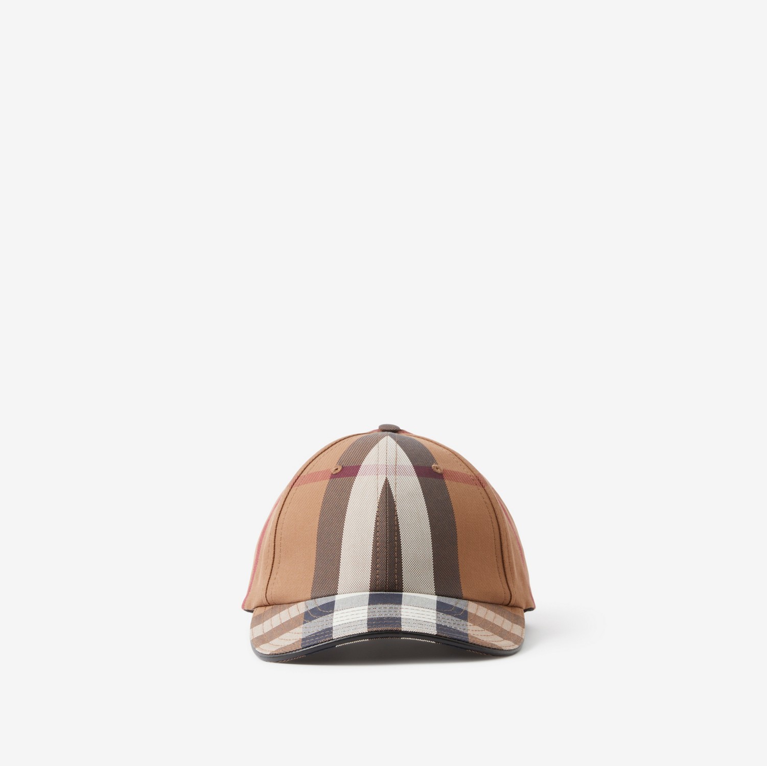 徽标装饰大号格纹棉质棒球帽 (桦木棕) | Burberry® 博柏利官网