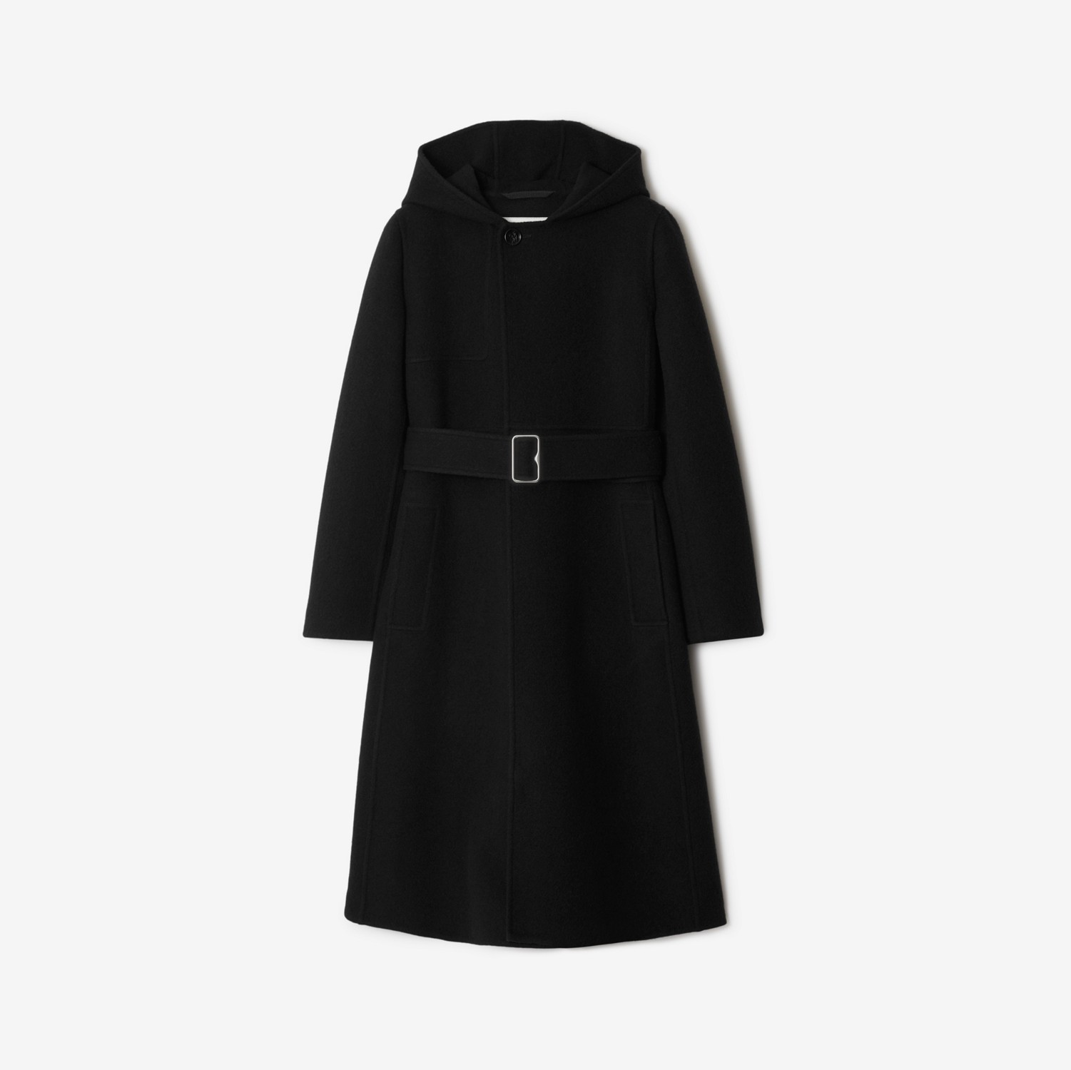 Abrigo en lana y cachemir con capucha (Negro) - Mujer | Burberry® oficial