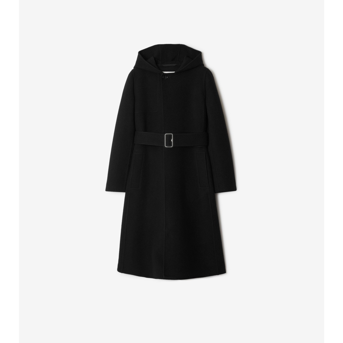 Burberry Hooded Wool-cashmere Coat In Black