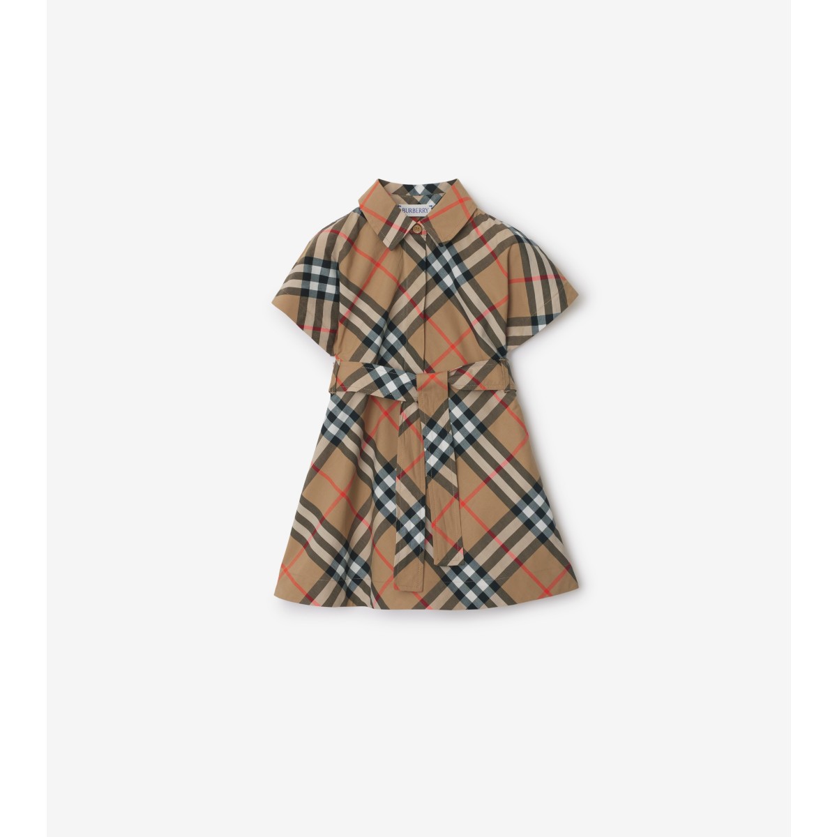  Check Cotton Shirt Dress