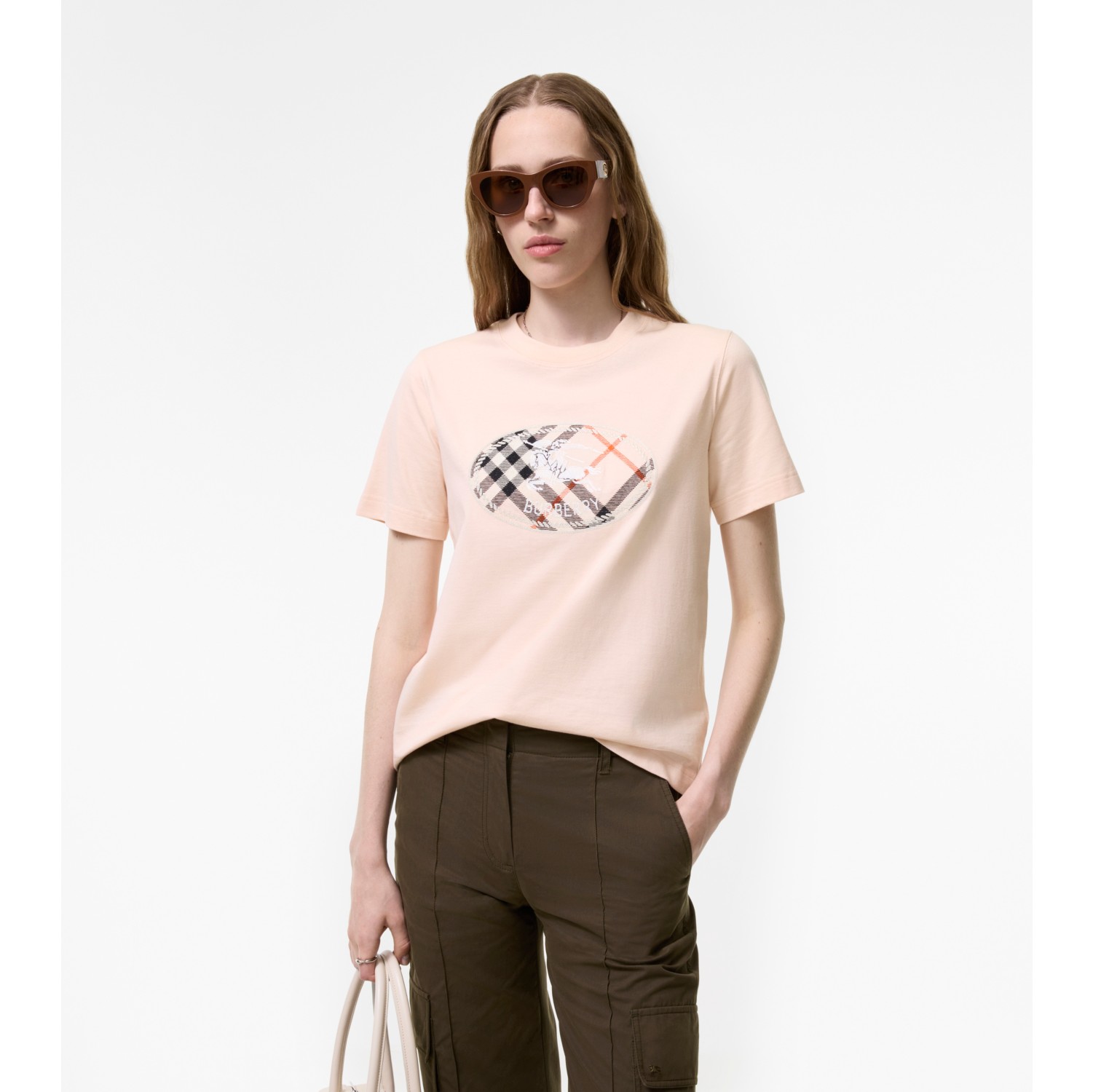 Check Knight Stamp Cotton T-shirt