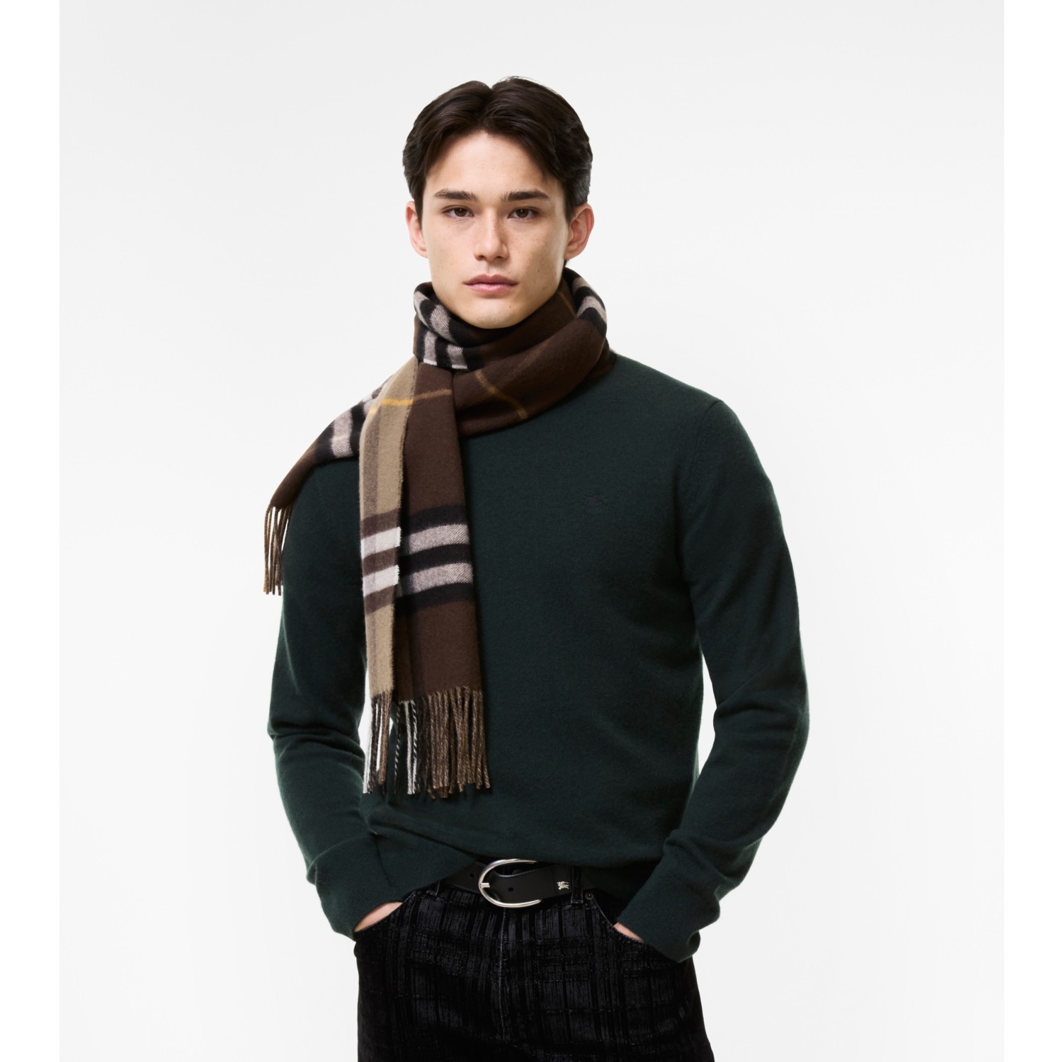 Reversible Check Cashmere Scarf