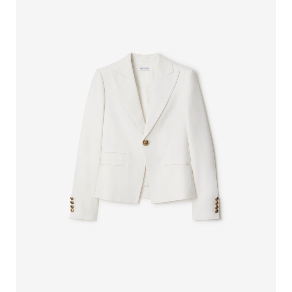 Burberry Wool Tailored Jacket In White