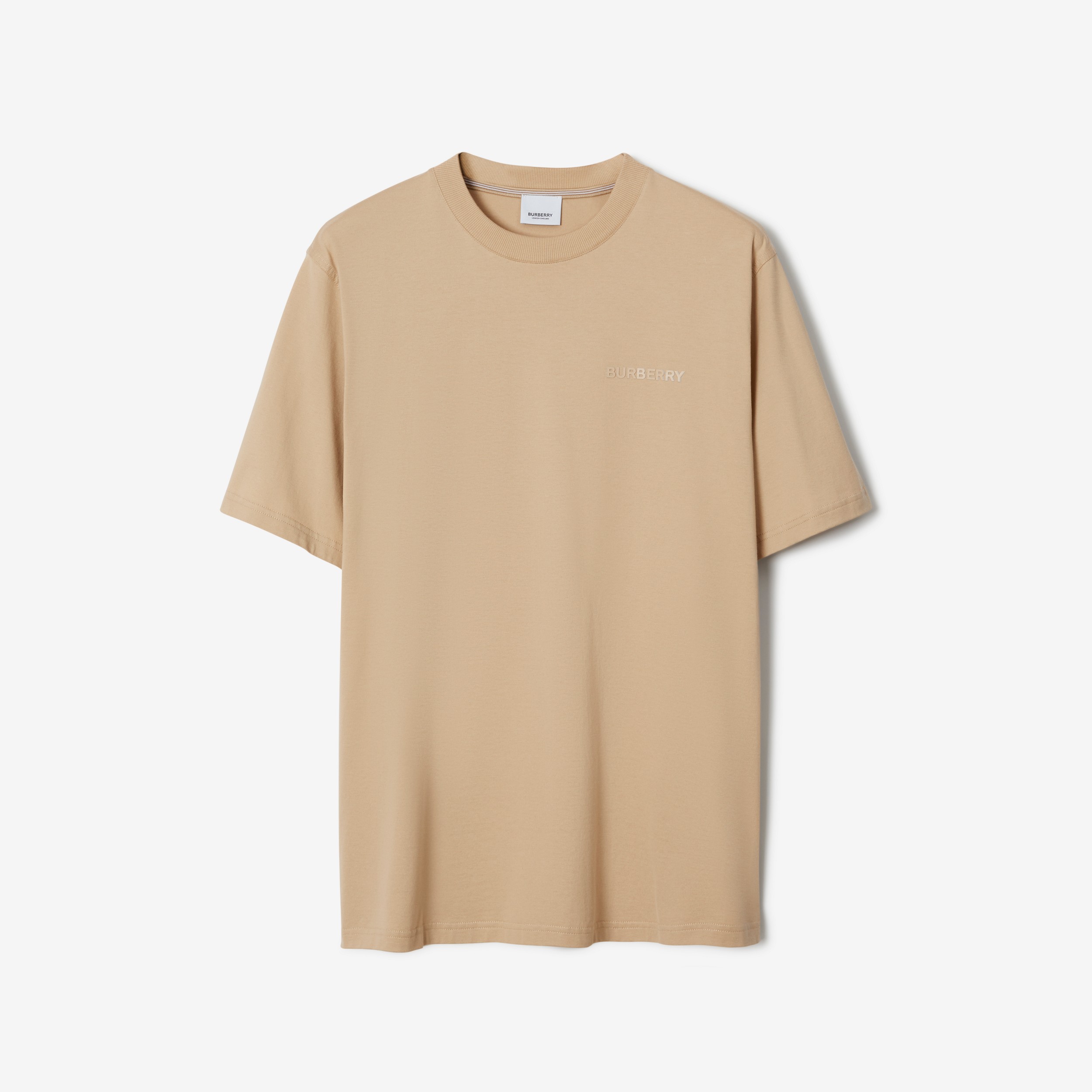 Logo Print Cotton T-shirt in Soft Fawn - Men | Burberry® Official - 1