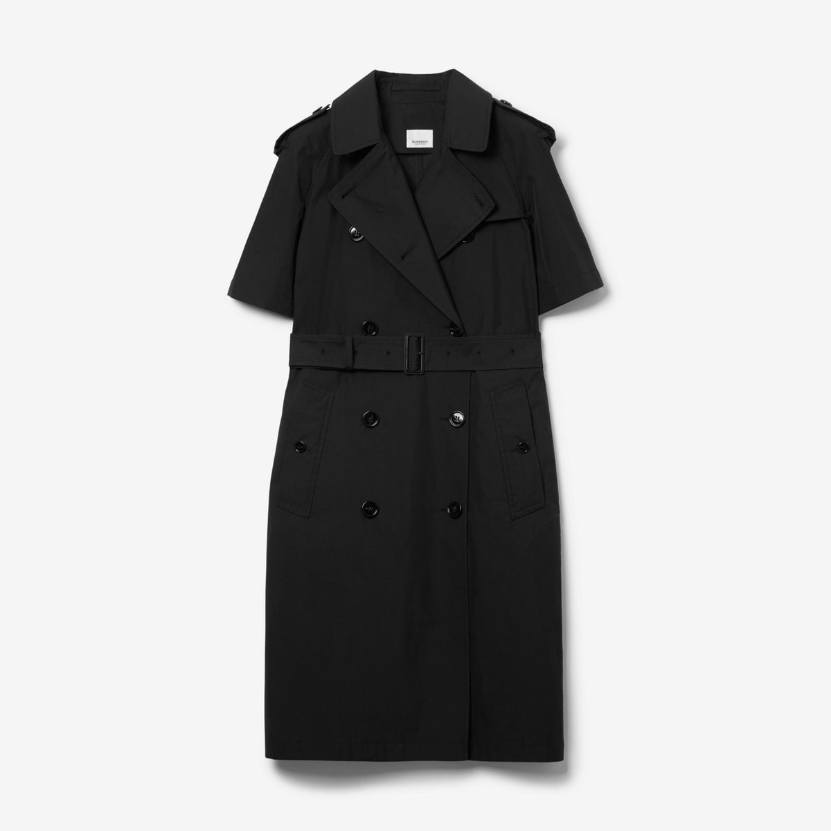 Burberry Cotton Blend Trench Dress In Black