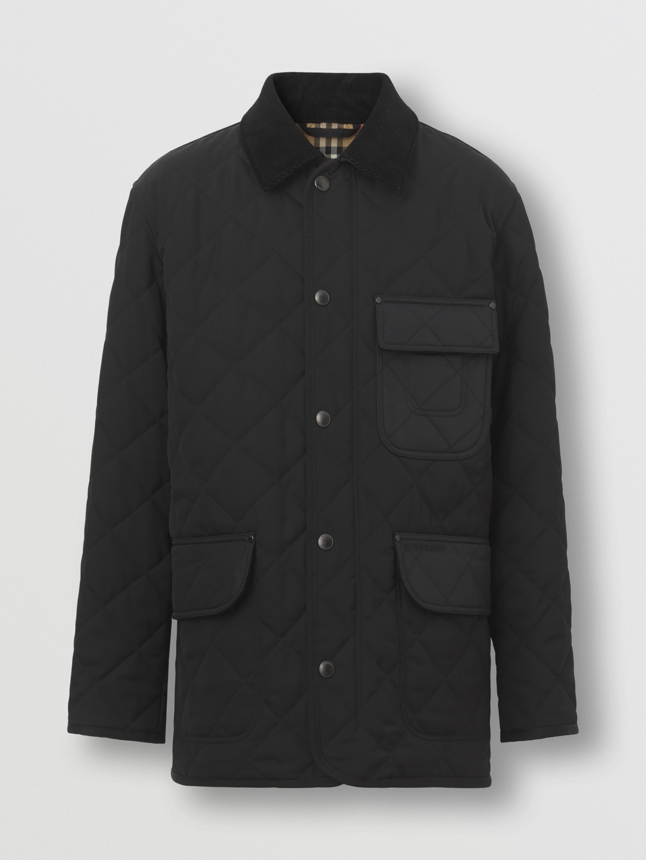 Diamond Quilted Thermoregulated Field Jacket in Black