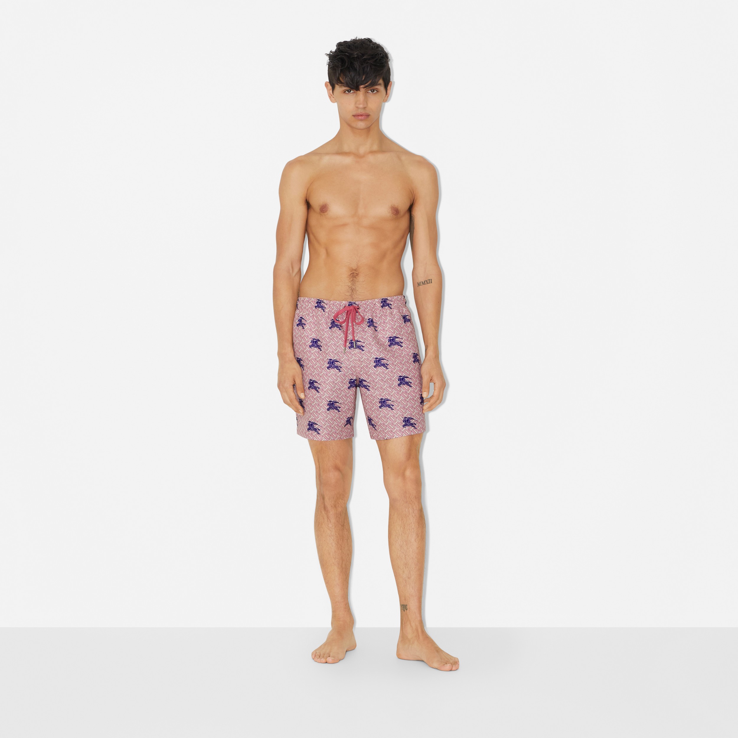 EKD Monogram Drawcord Swim Shorts in Deep Amethyst - Men | Burberry® Official - 2