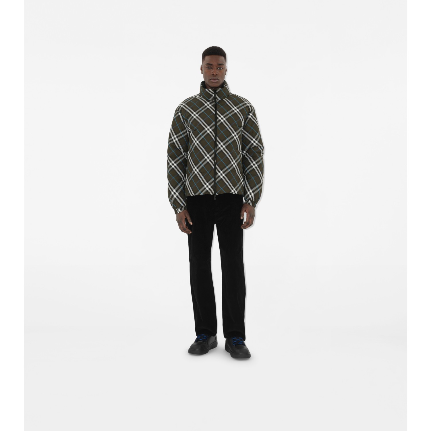 Reversible Check Nylon Puffer Jacket