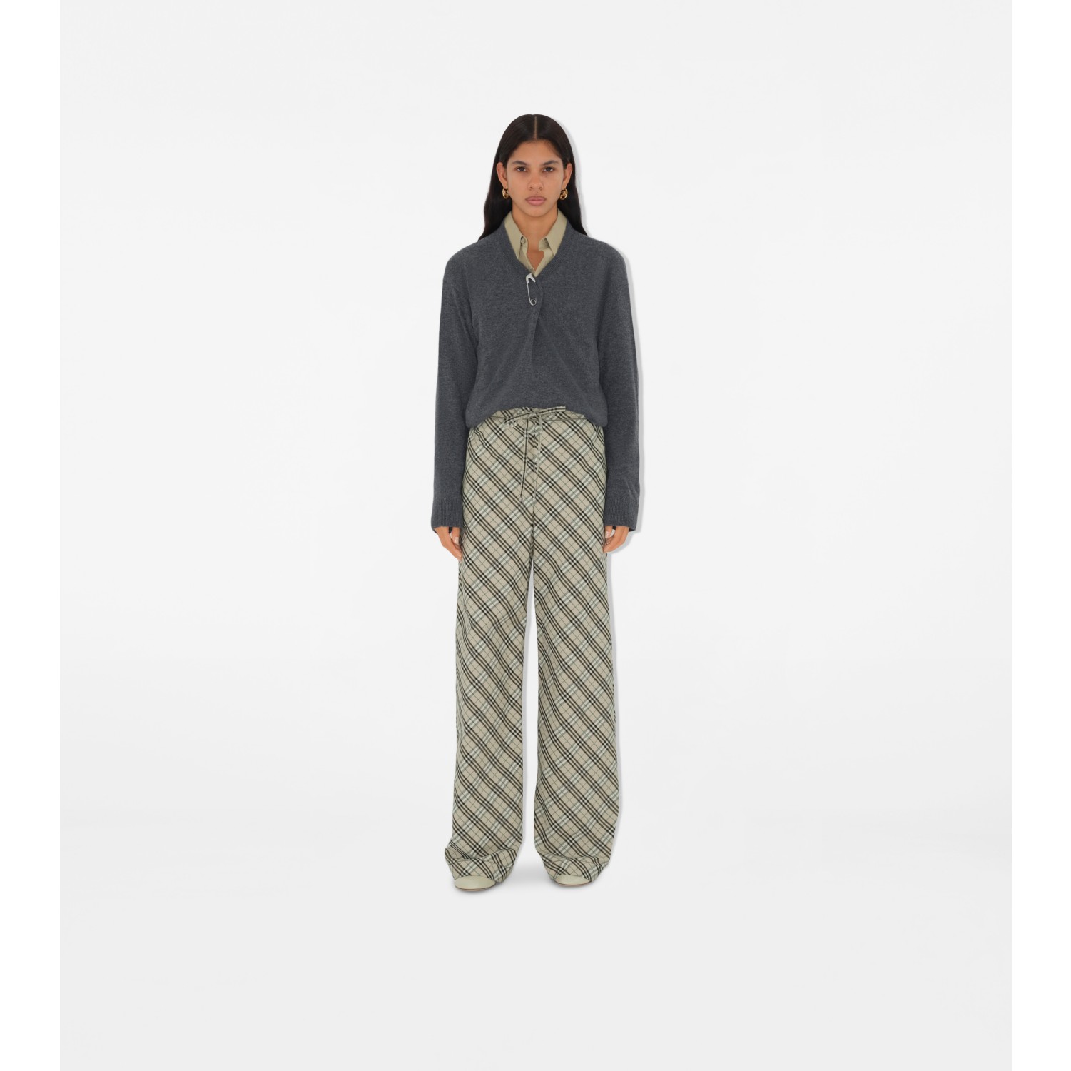 Check Cotton Pyjama Trousers