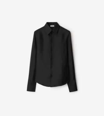 バーバリー 長袖ブラウス ボウタイ TBモノグラム イタリア製 シルク100