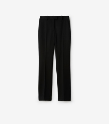 Grain de Poudre Wool Tailored Trousers in Black - Women | Burberry® Official