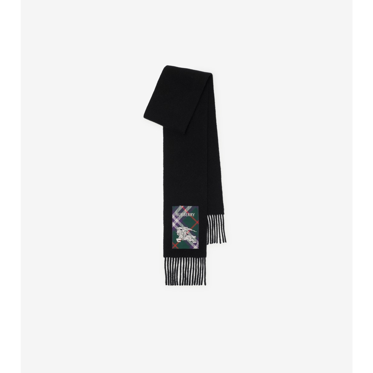 Burberry Men Check Label Cashmere Scarf In Black