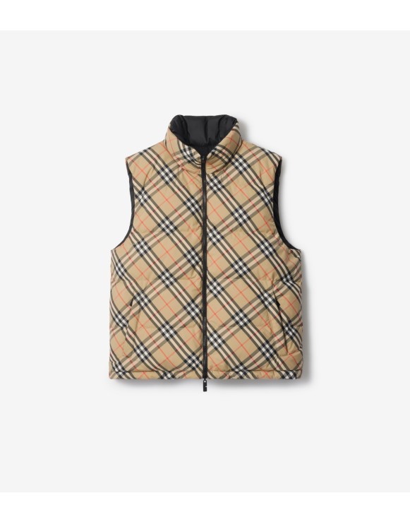 Reversible Check Puffer Gilet