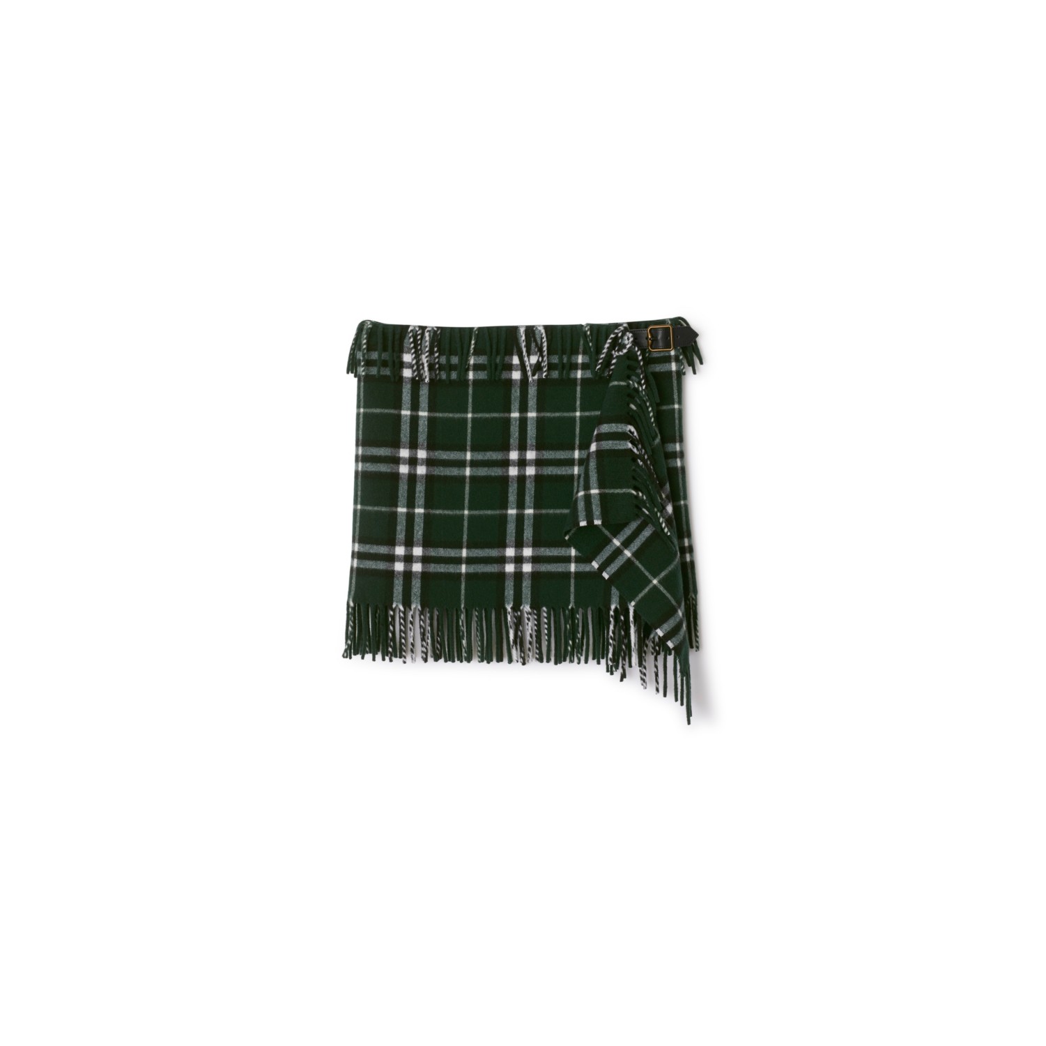 Check Wool Cashmere Scarf Skirt