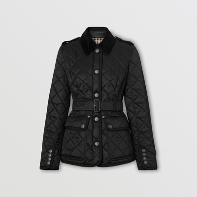 Featured image of post Burberry Jacket Women Black - The burberry quilted jacket subtly references the label&#039;s classic checks, while corduroy details refine the silhouette, updating the traditional approach.