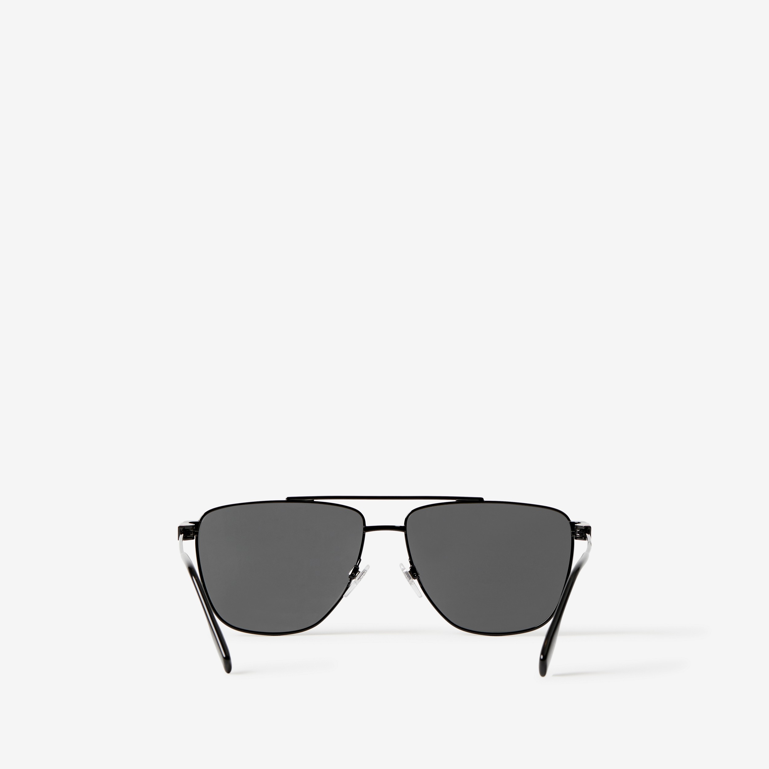 条纹装饰飞行员太阳眼镜 (黑色) | Burberry® 博柏利官网 - 3