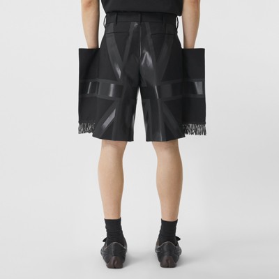 black patterned shorts