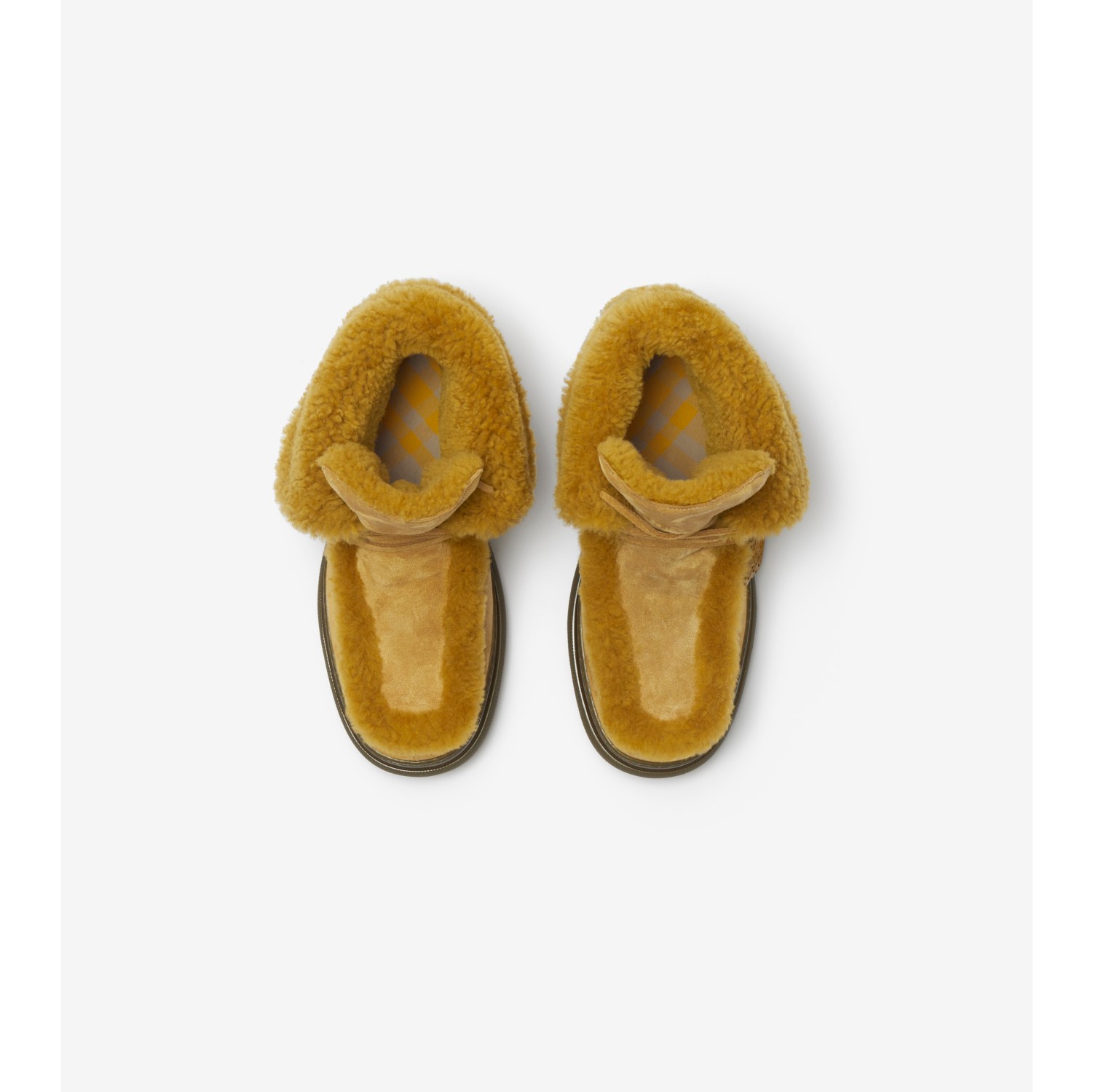 Shearling Creeper High Shoes in Manilla/amber yellow - Women | Burberry ...