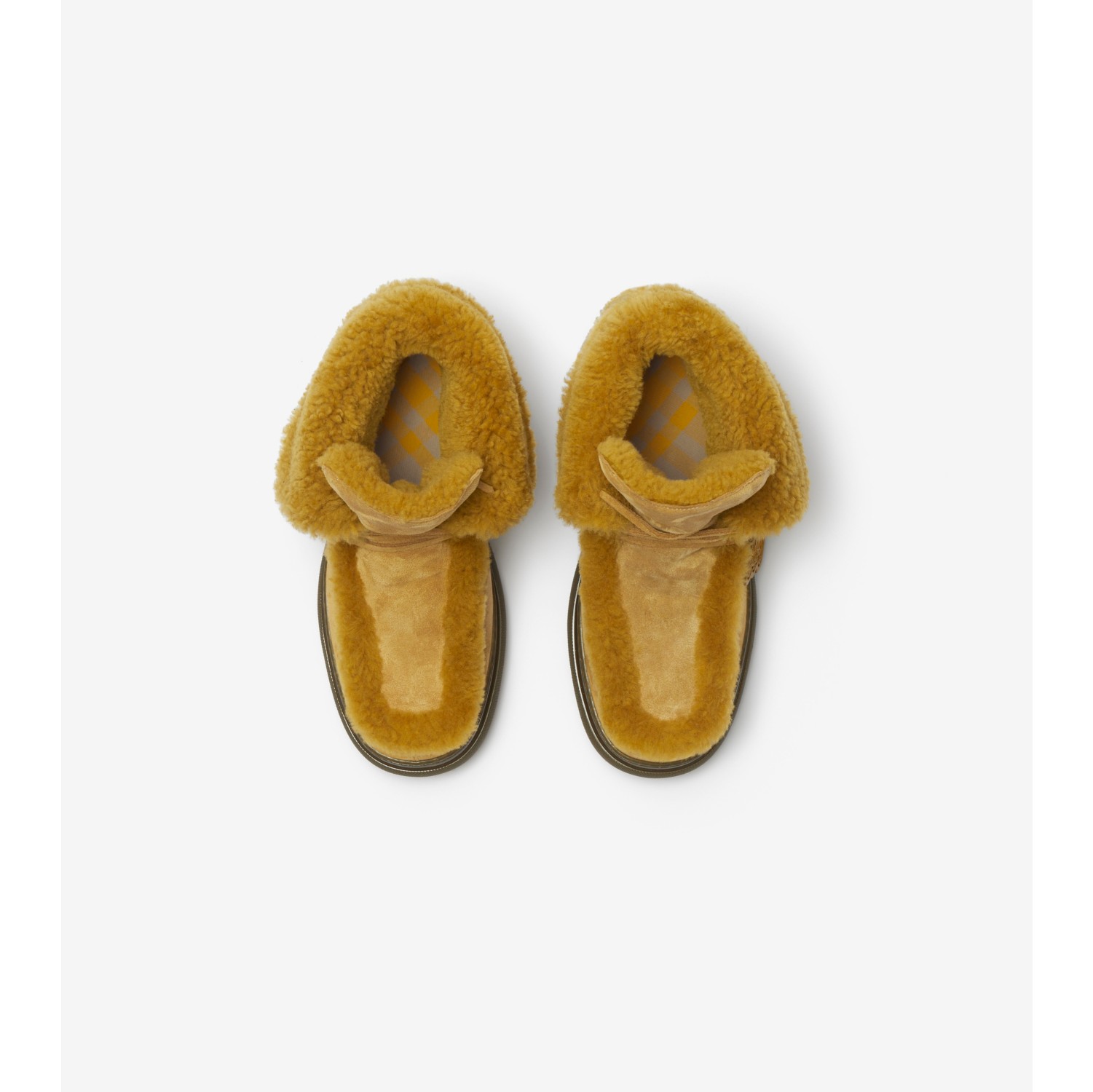 Shearling Creeper High Shoes in Manilla/amber yellow Women Burberry