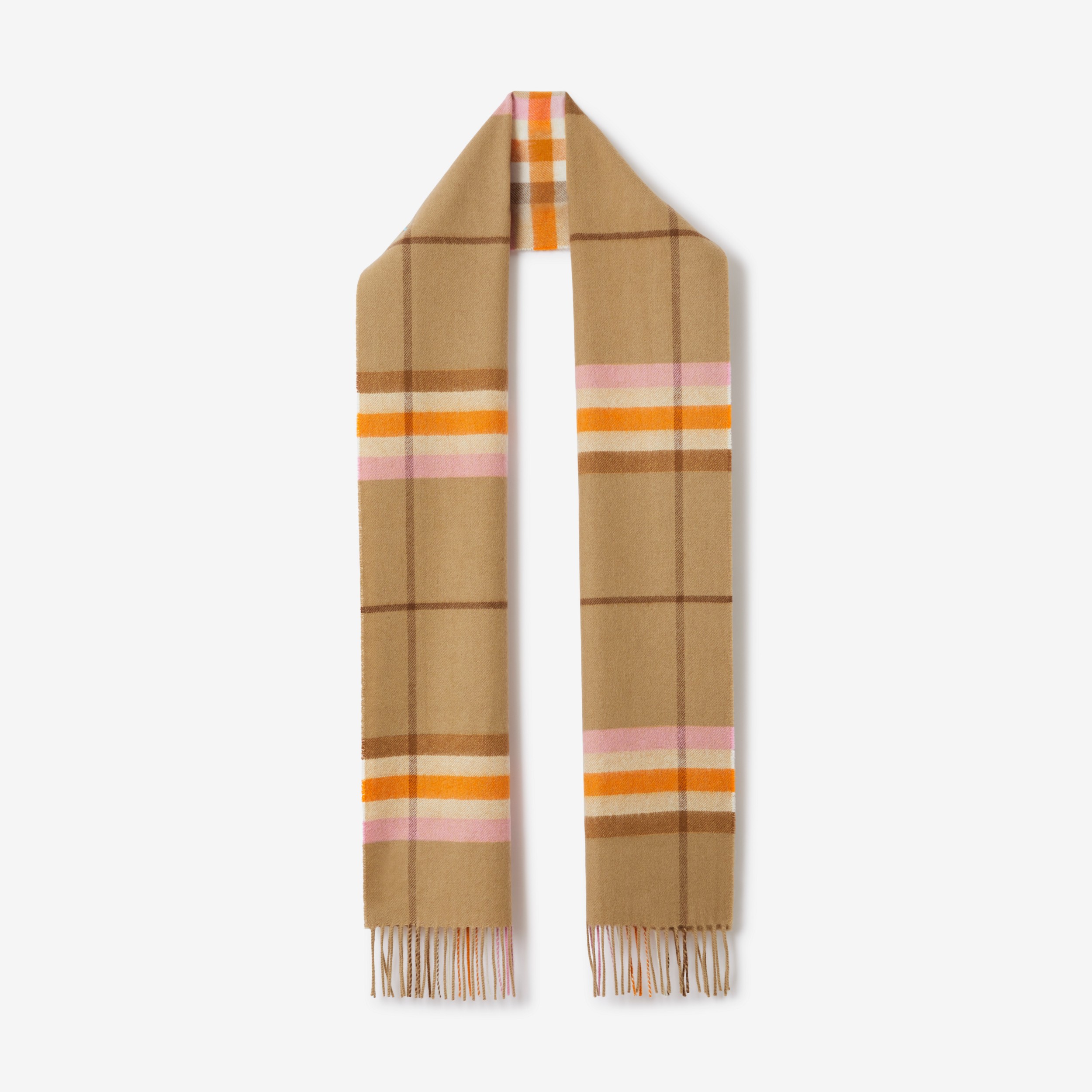 Burberry 格纹羊绒围巾 (同色系米色) | Burberry® 博柏利官网 - 1