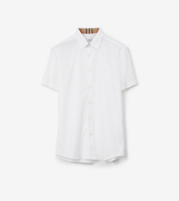 Monogram Motif Technical Cotton Shirt in White - Men