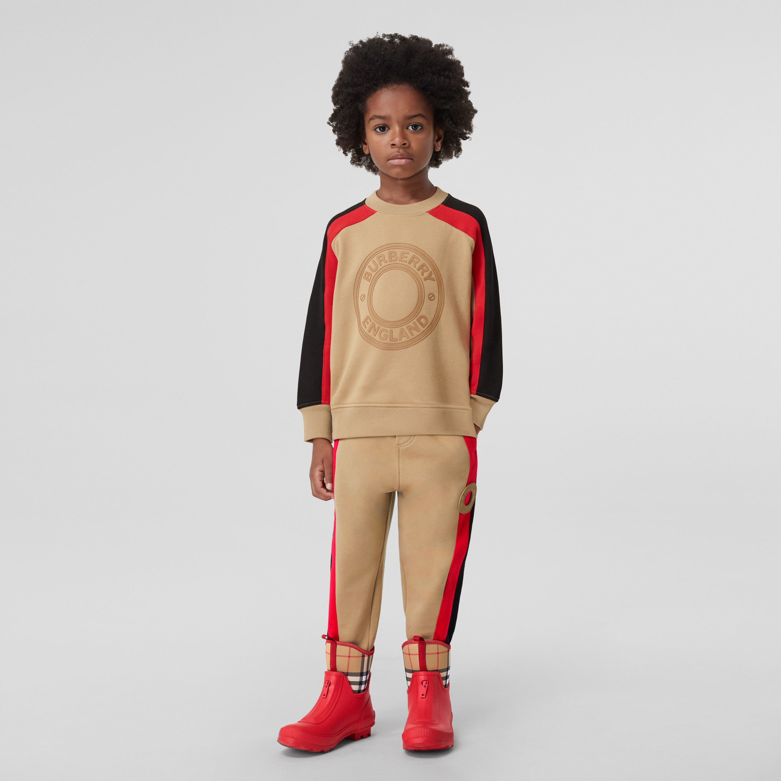 Logo Graphic Cotton Sweatshirt in Archive Beige - Children | Burberry® Official - 3