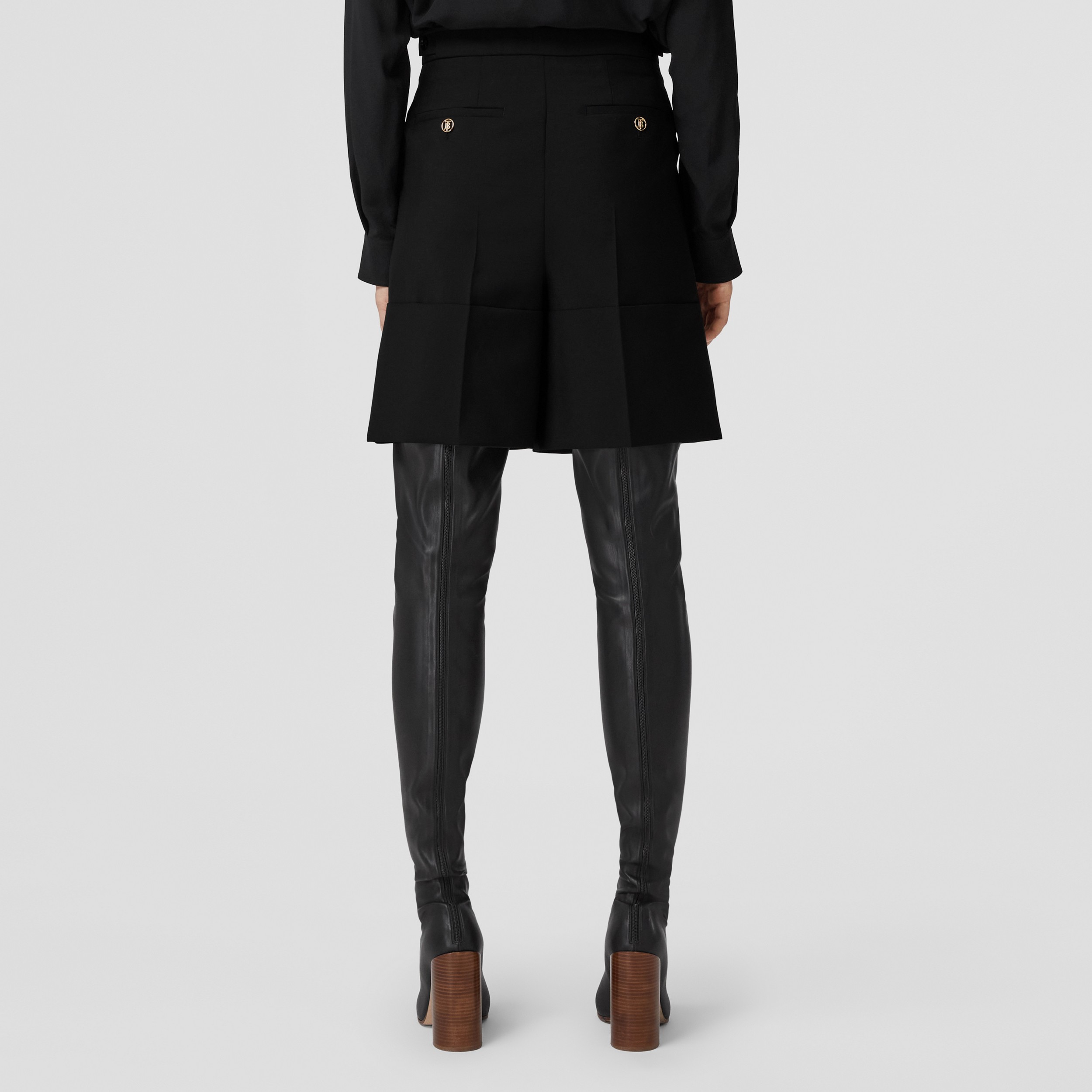 Elegante Shorts aus Mohair und Wolle mit charakteristischem Beinabschluss (Schwarz) - Damen | Burberry® - 3