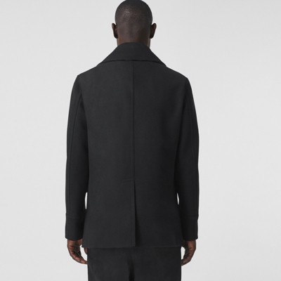 black wool pea coat mens