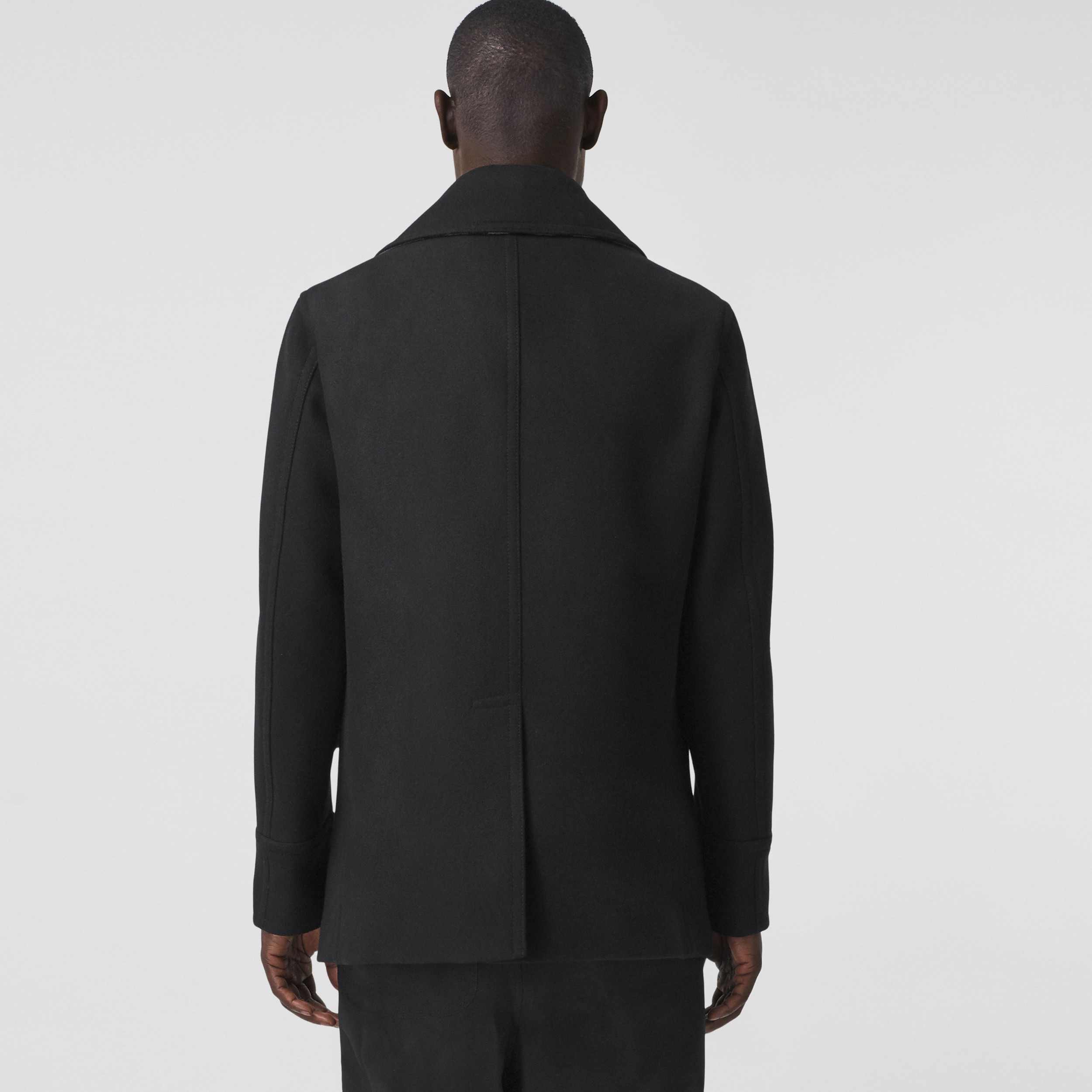 Wool Blend Pea Coat in Black - Men | Burberry® Official - 3