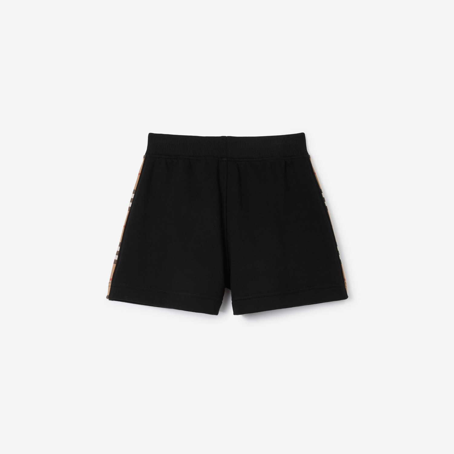 Check Panel Cotton Shorts in Black | Burberry® Official