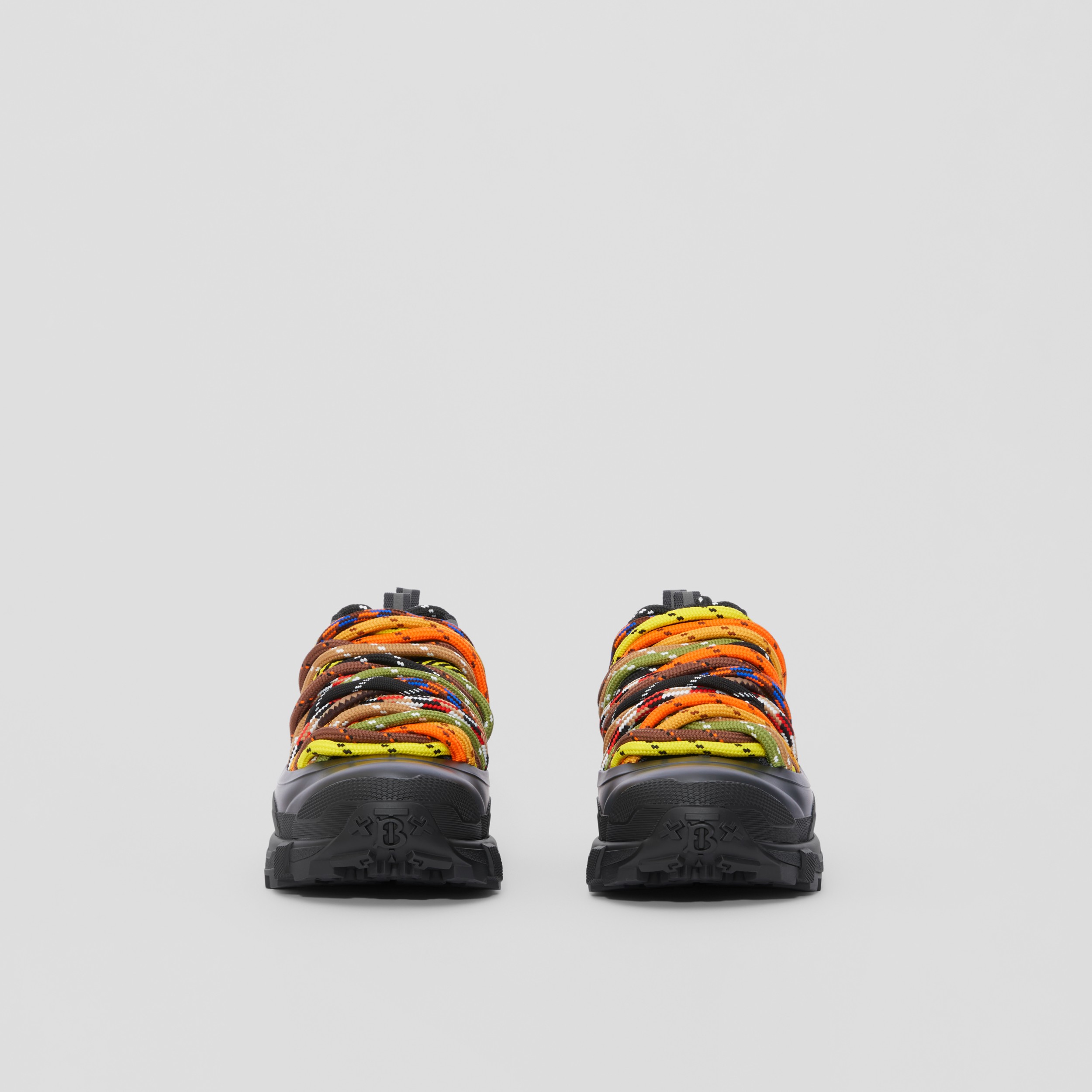 Leather and Nylon Arthur Sneakers in Black/multicolour - Men | Burberry® Official - 4