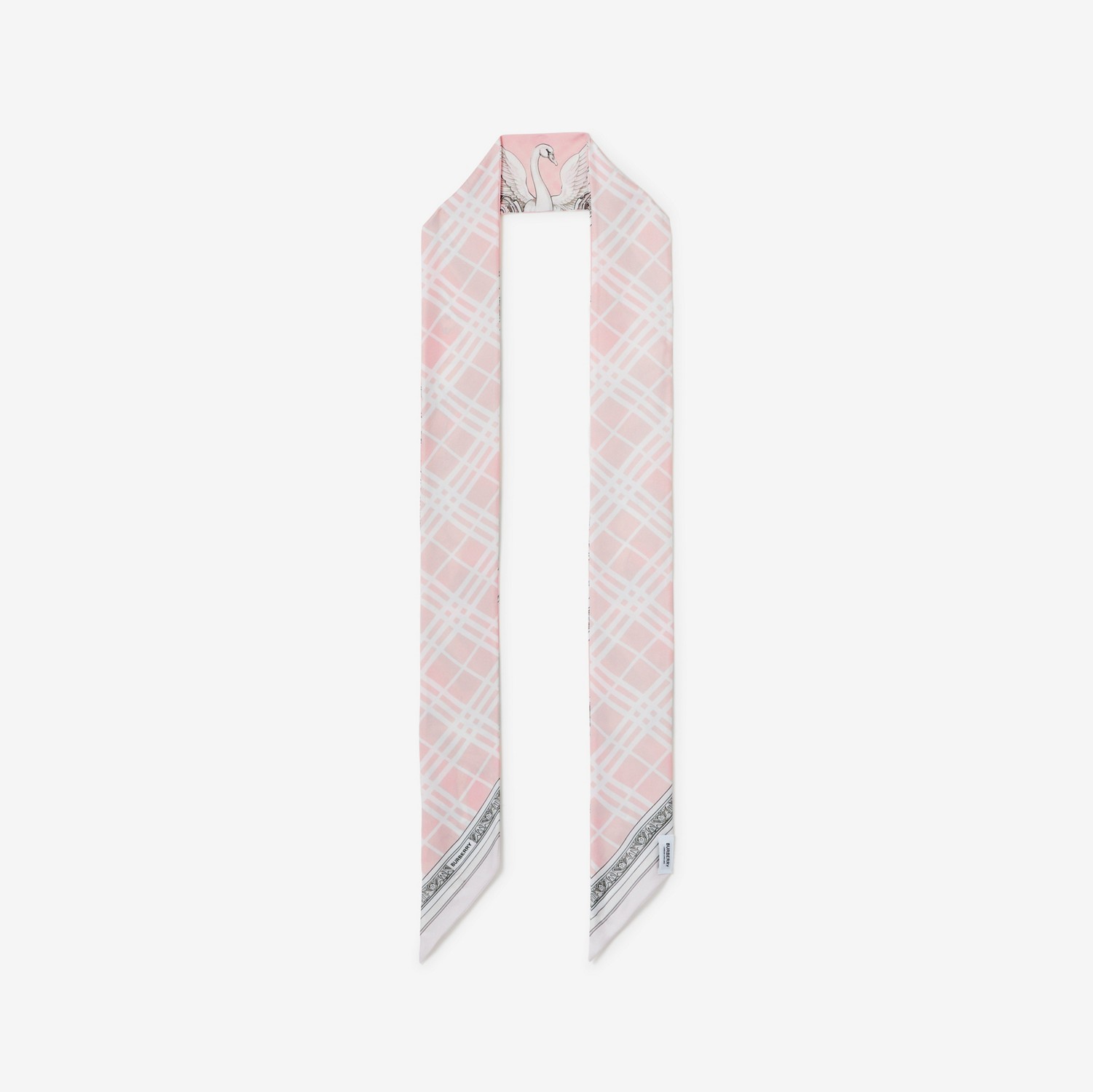 Statue Print Silk Skinny Scarf in Alabaster Pink | Burberry® Official