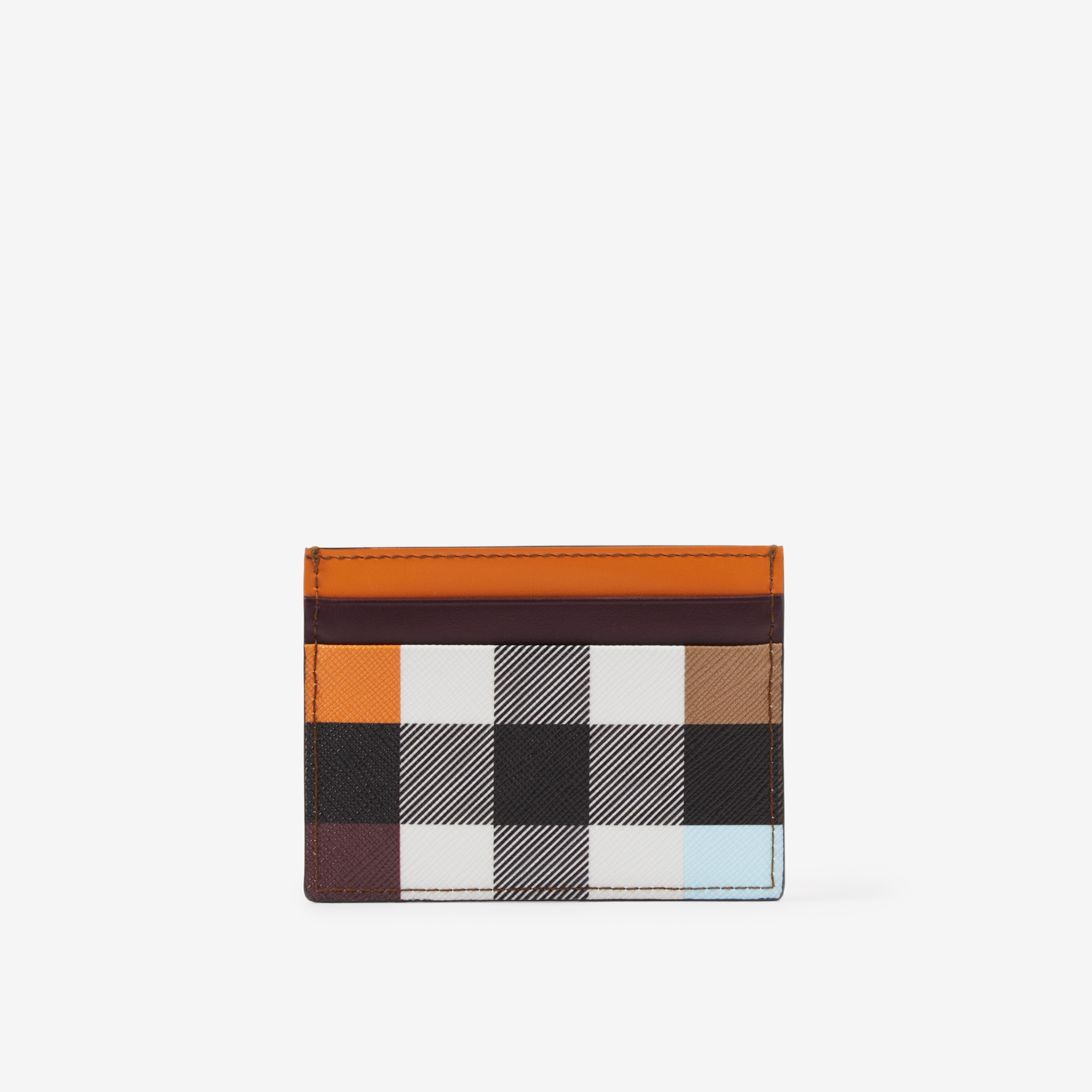 Colour Block Check and Leather Card Case in Dark Birch Brown - Men |  Burberry® Official