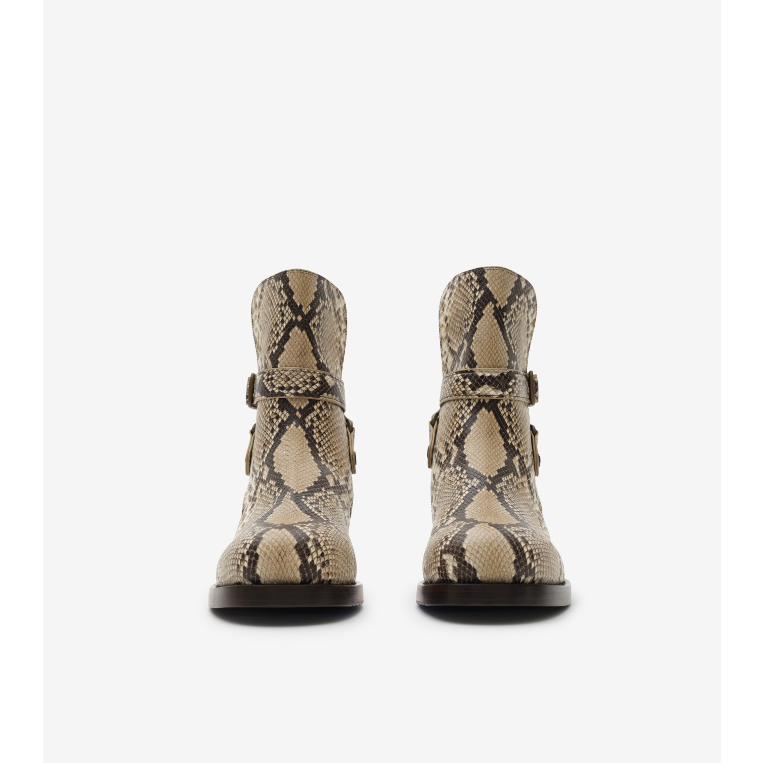 Python-print Leather Ledger Boots​​