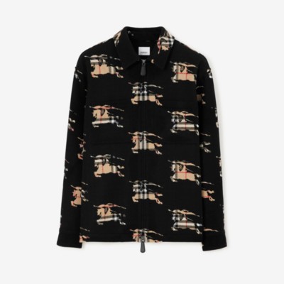 BURBERRY BURBERRY CHECK EKD WOOL BLEND OVERSHIRT