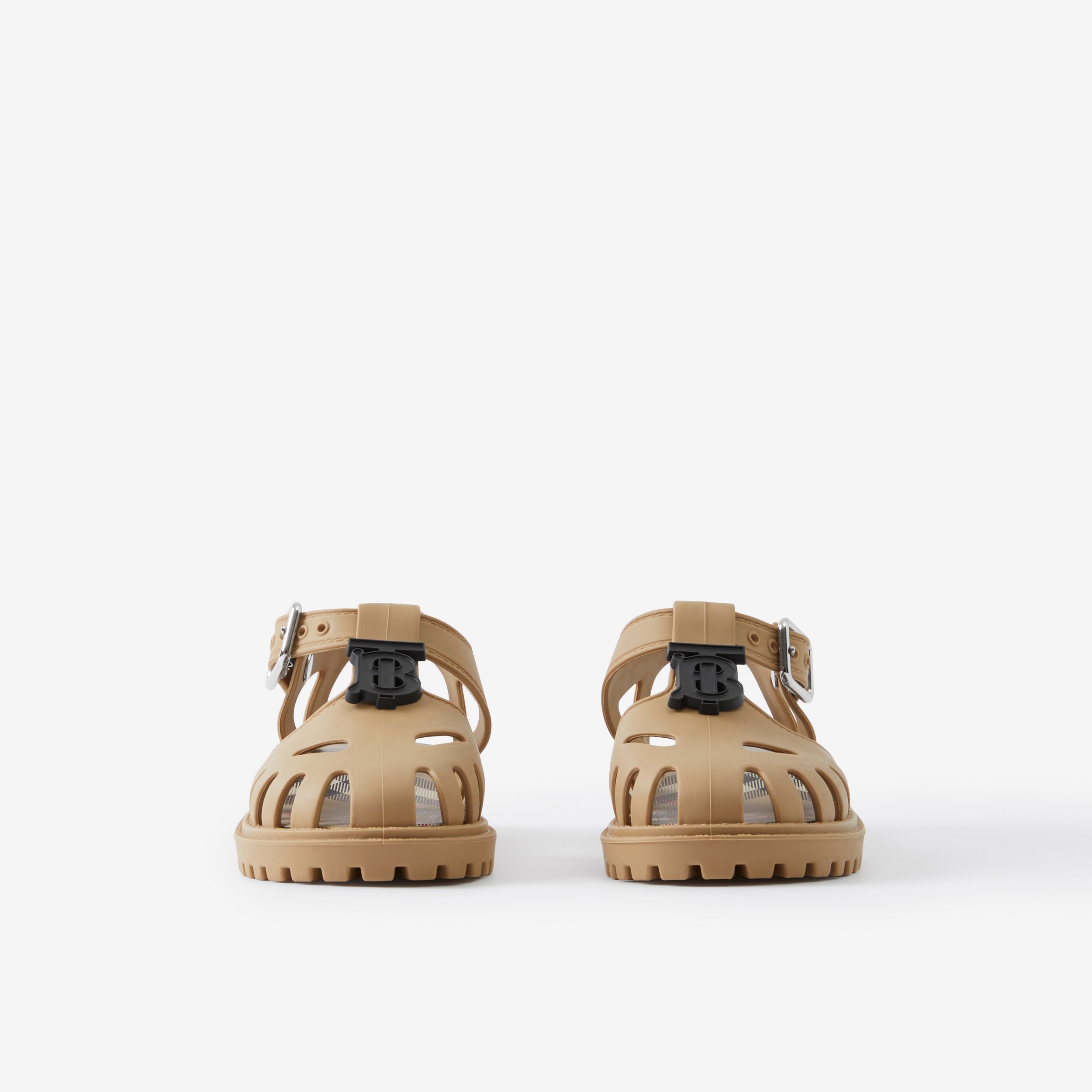 Sandálias de borracha com monograma (Bege Clássico) - Crianças | Burberry® oficial - 2