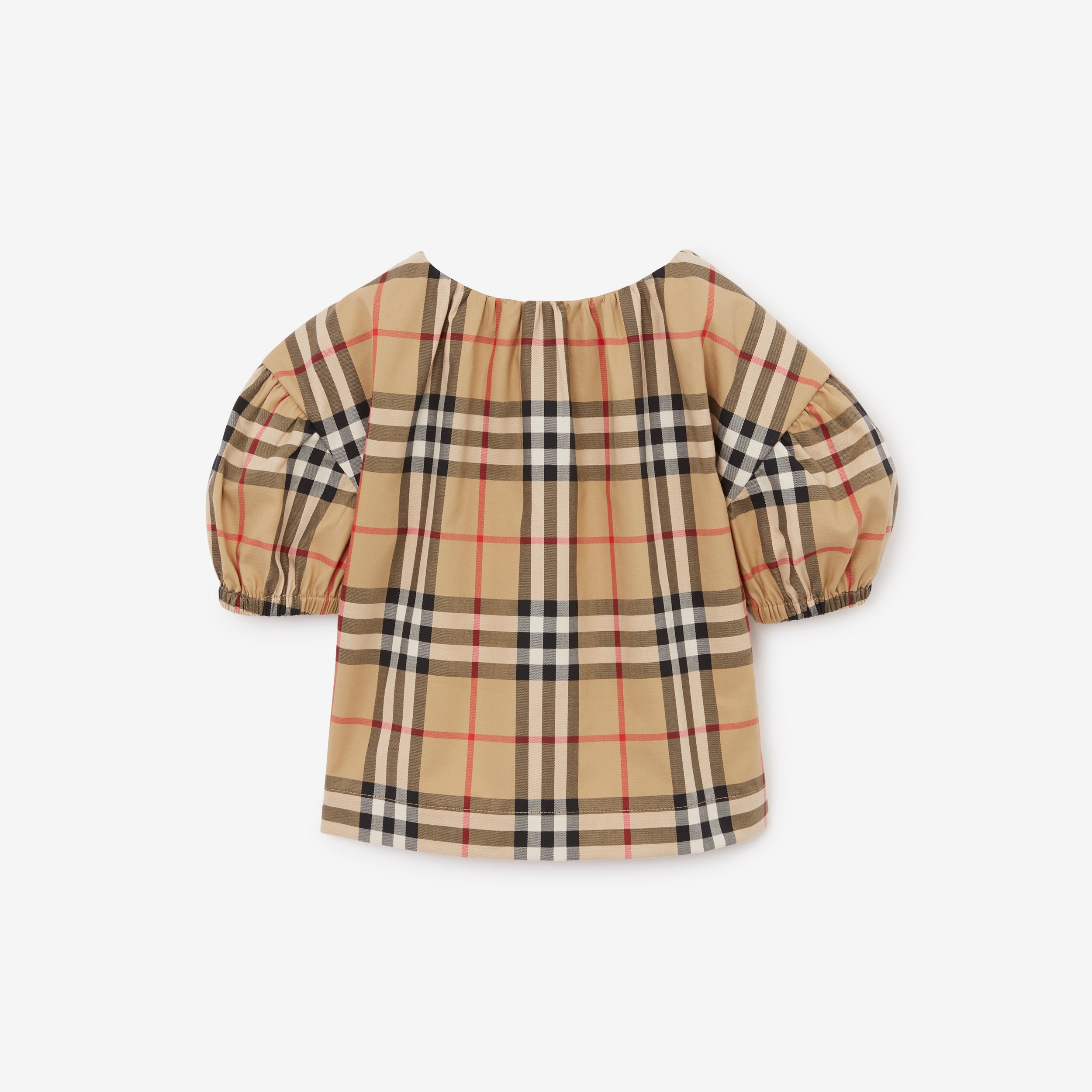 Blusa en sarga de algodón elástico Check (Beige Vintage) - Niños | Burberry® oficial - 2