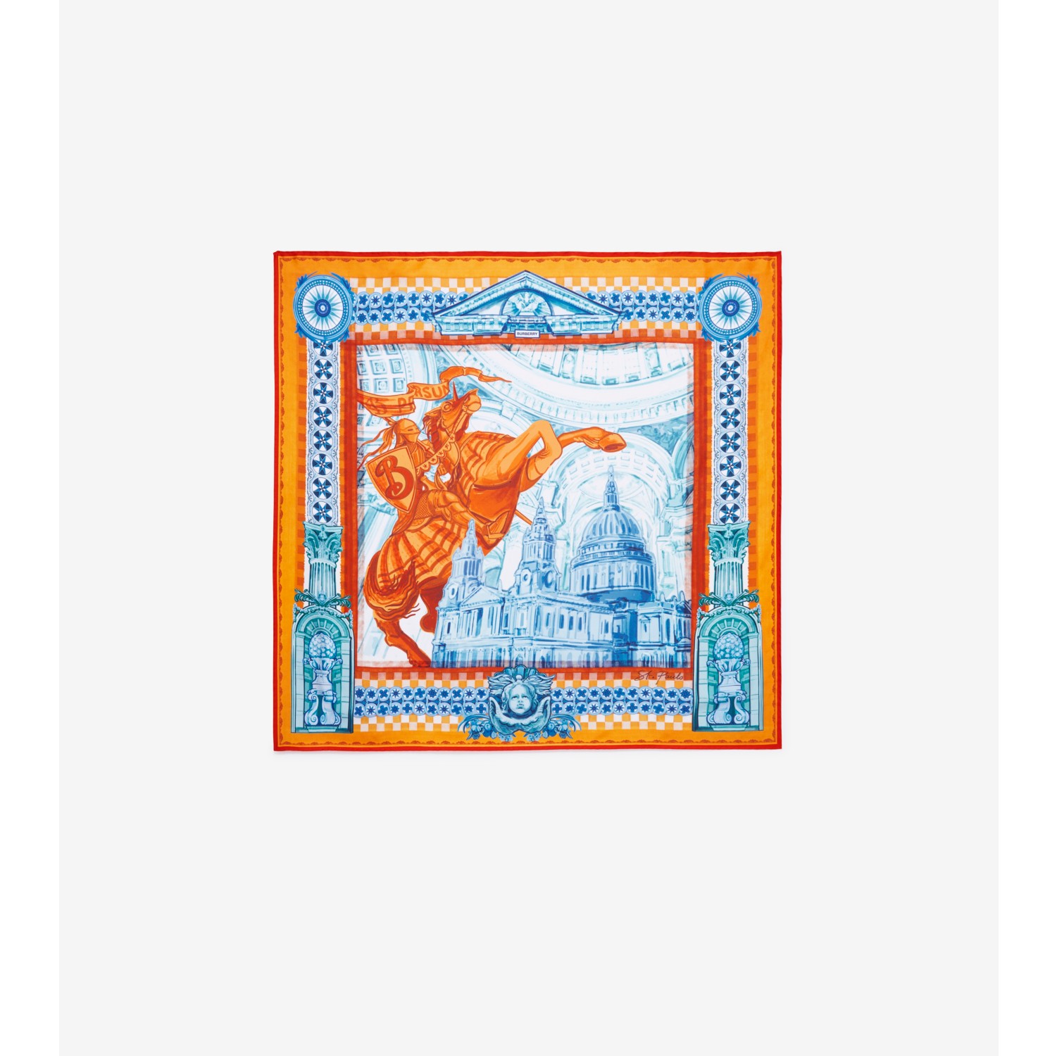 EKD Print Silk Square Scarf in Orange Burberry® Official