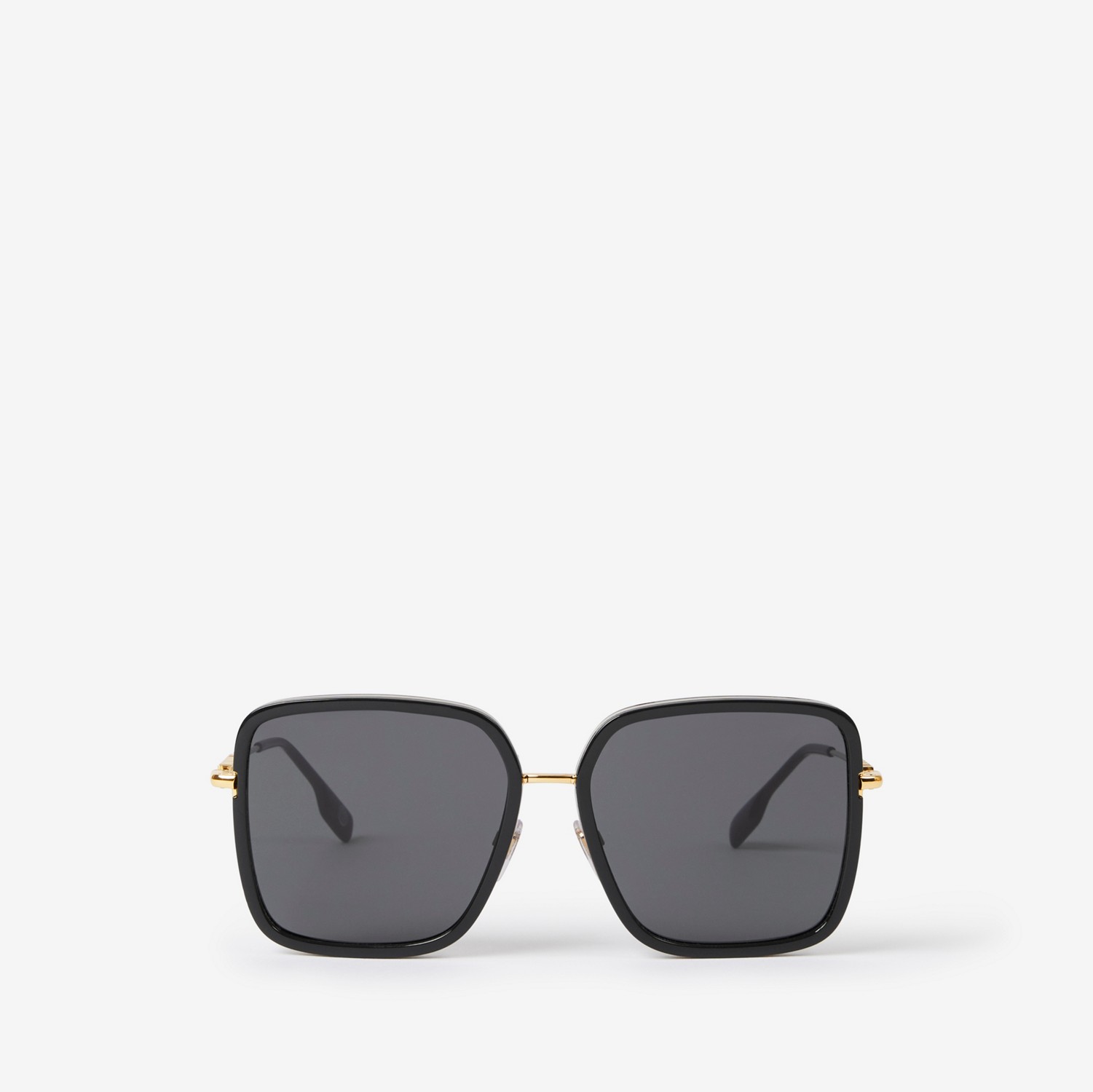Oversized Square Frame Sunglasses in Black/light Gold - Women | Burberry® Official