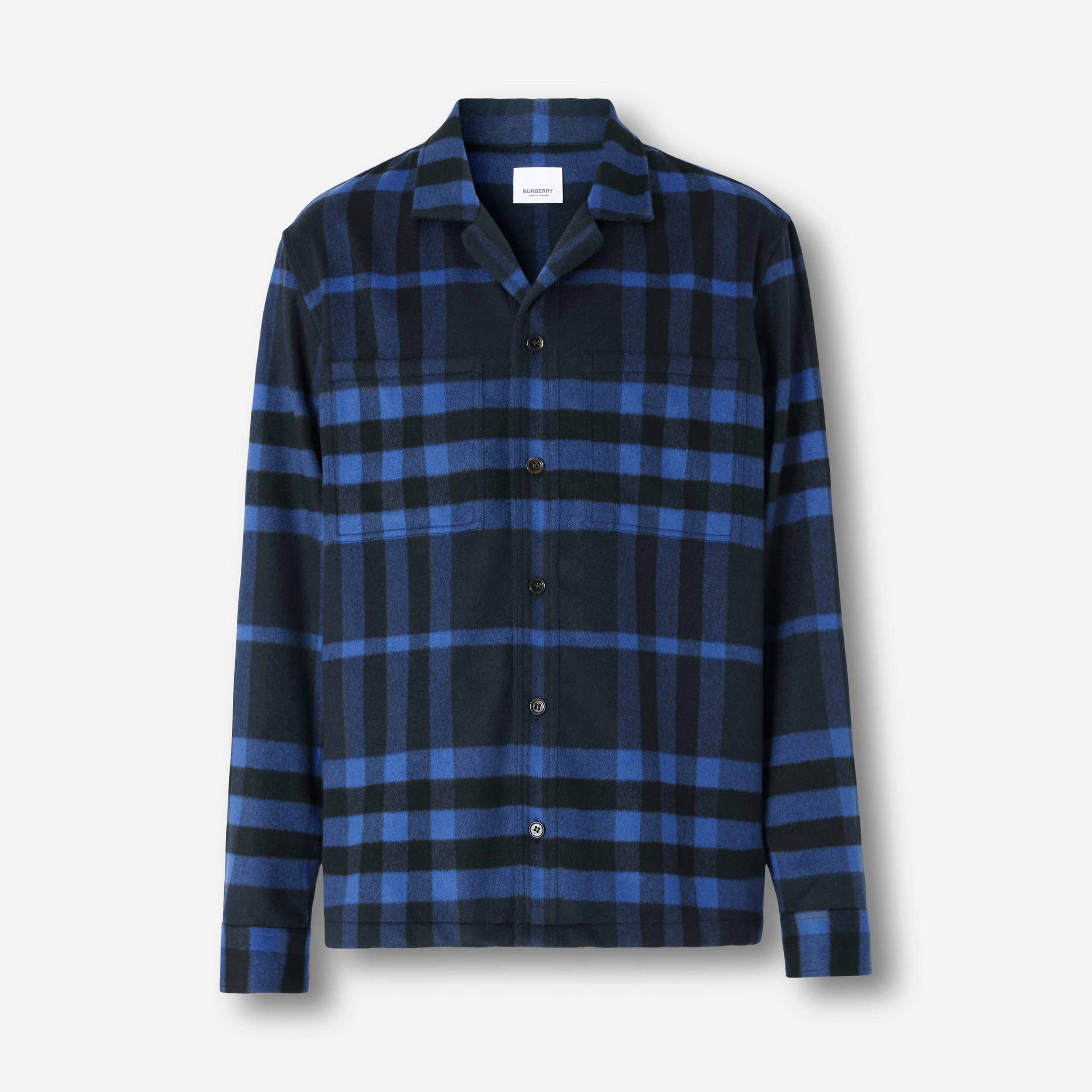 Check Cashmere Shirt – Exclusive Capsule Collection in Deep Royal Blue - Men | Burberry® Official - 1