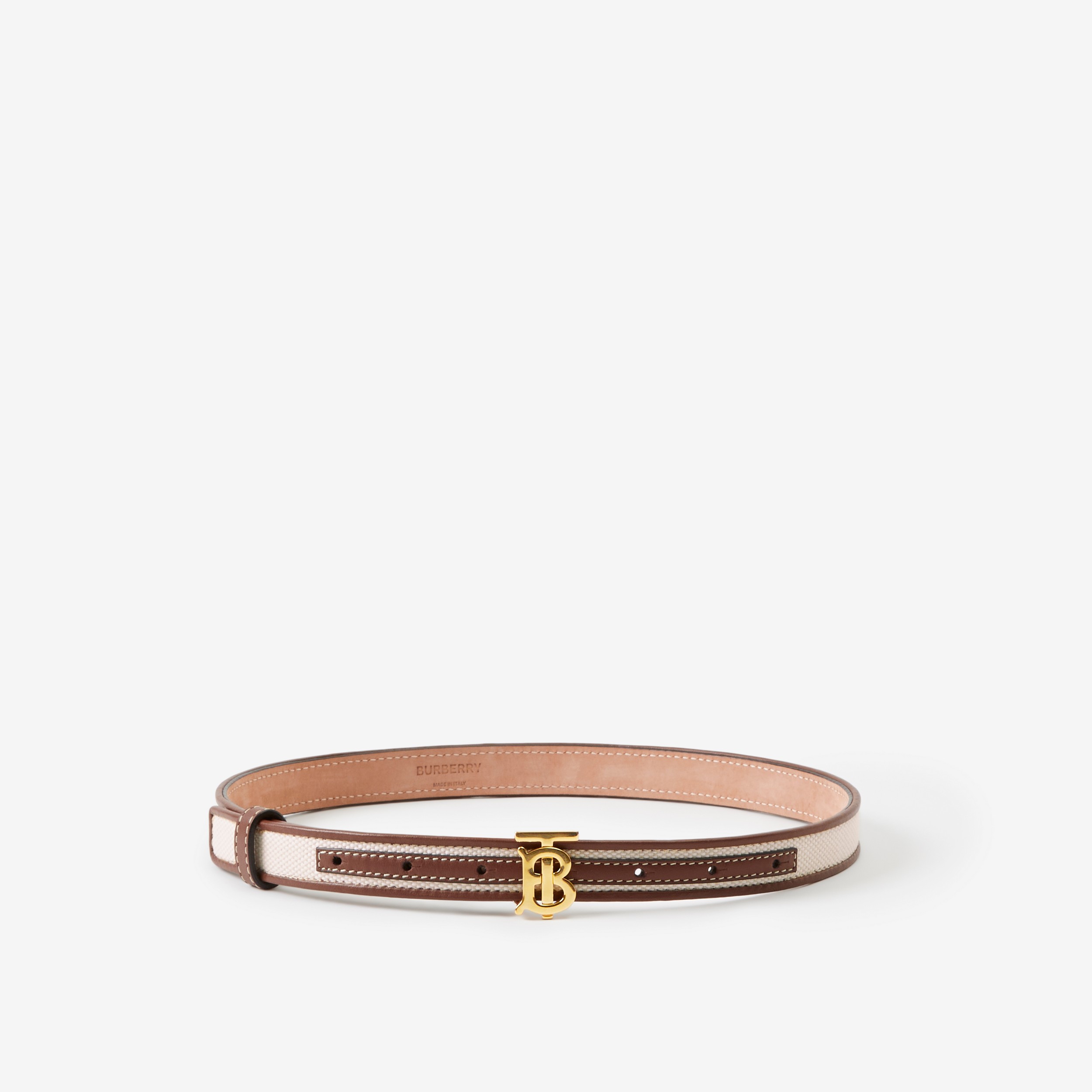Canvas and Leather TB Belt in Natural/tan - Women | Burberry® Official - 1